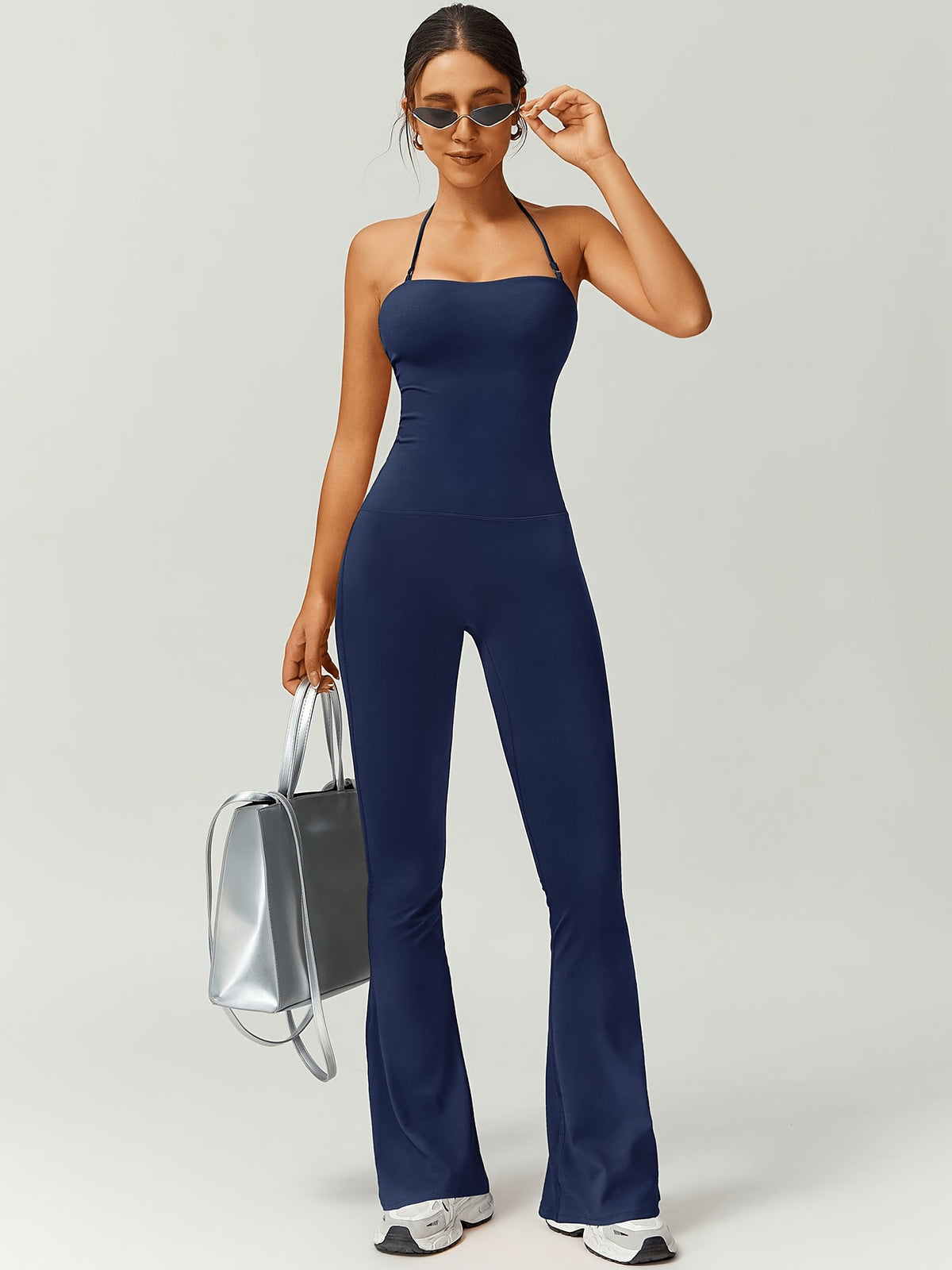Strapless Flare Jumpsuit - Navy