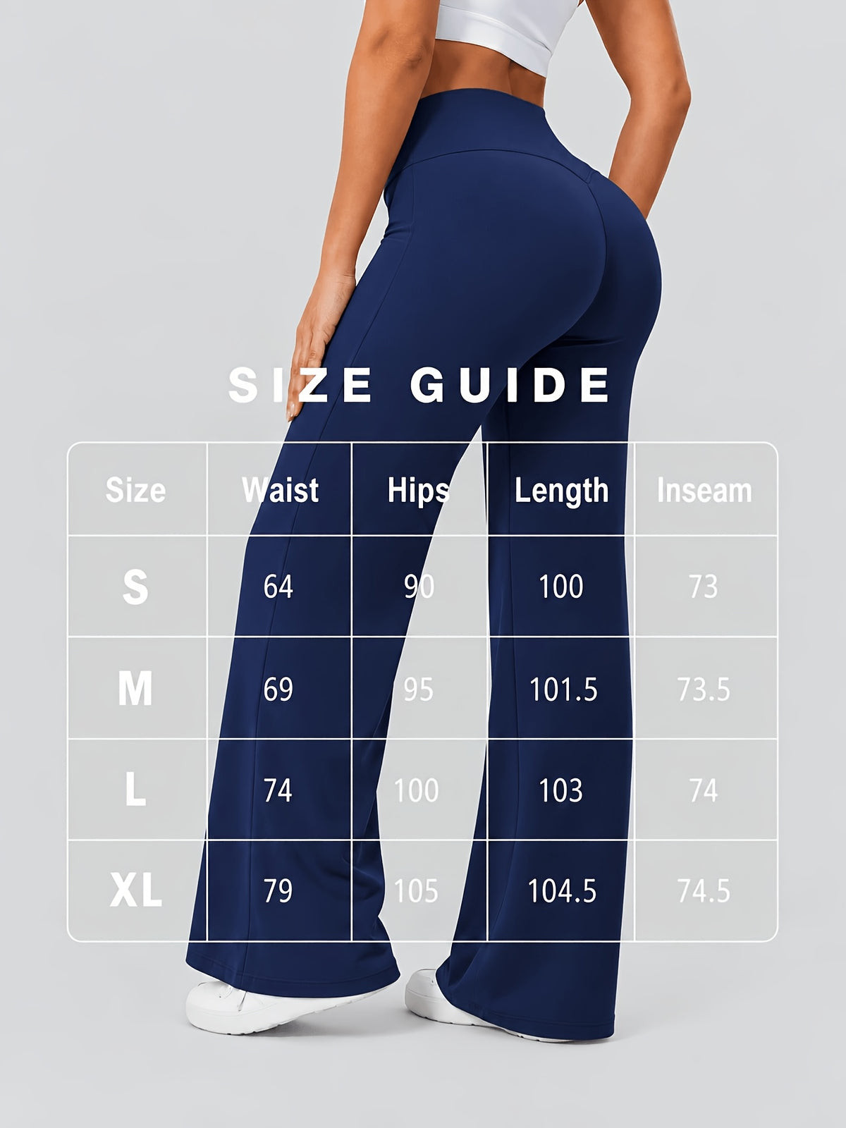 High Stretch Wide Leg Tummy Pants - Navy