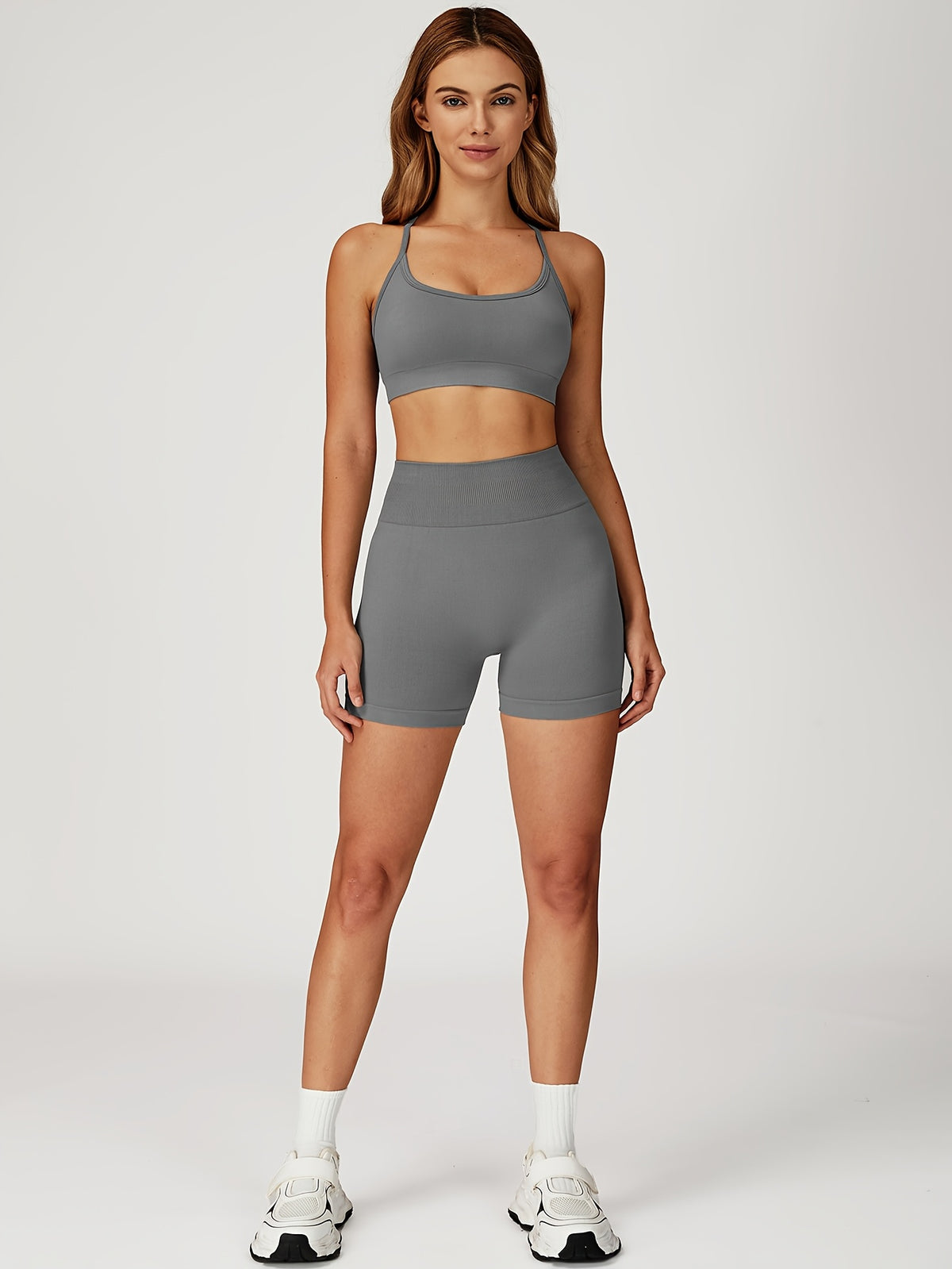 Cropped Cami & Shorts Set - Lead Grey