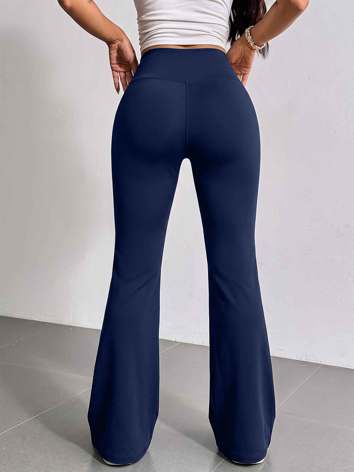 Tummy Control High Waist Flare Leggings - Navy