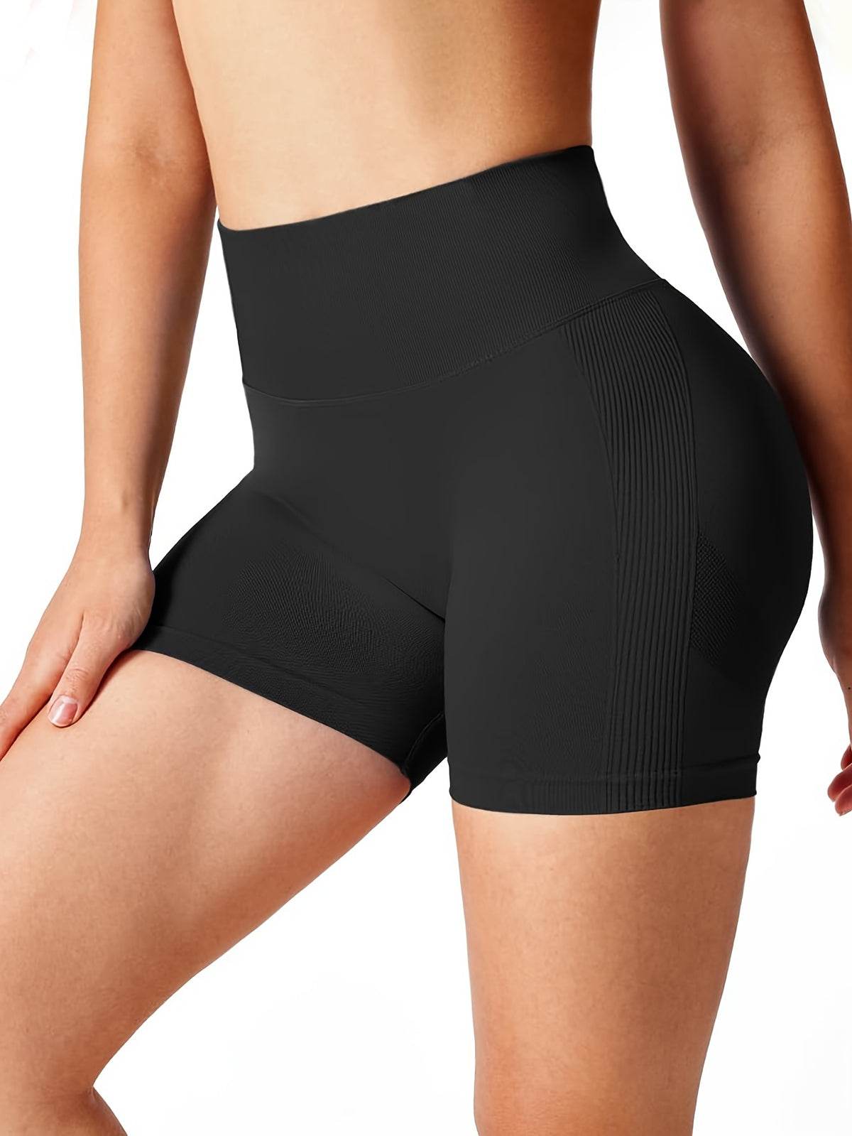 3 Pack Seamless Tie-Dye & Solid Shorts - Dark Brown, Black & Tie-Dye