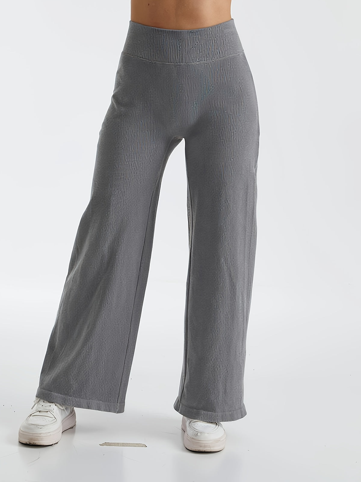 Quick Dry Straight Leg Yoga Pants - Grey