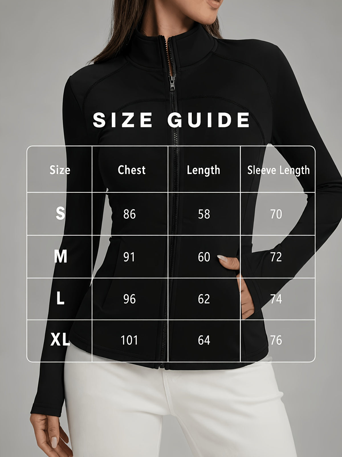 Stand Collar Double Sided Zip Jacket - Black
