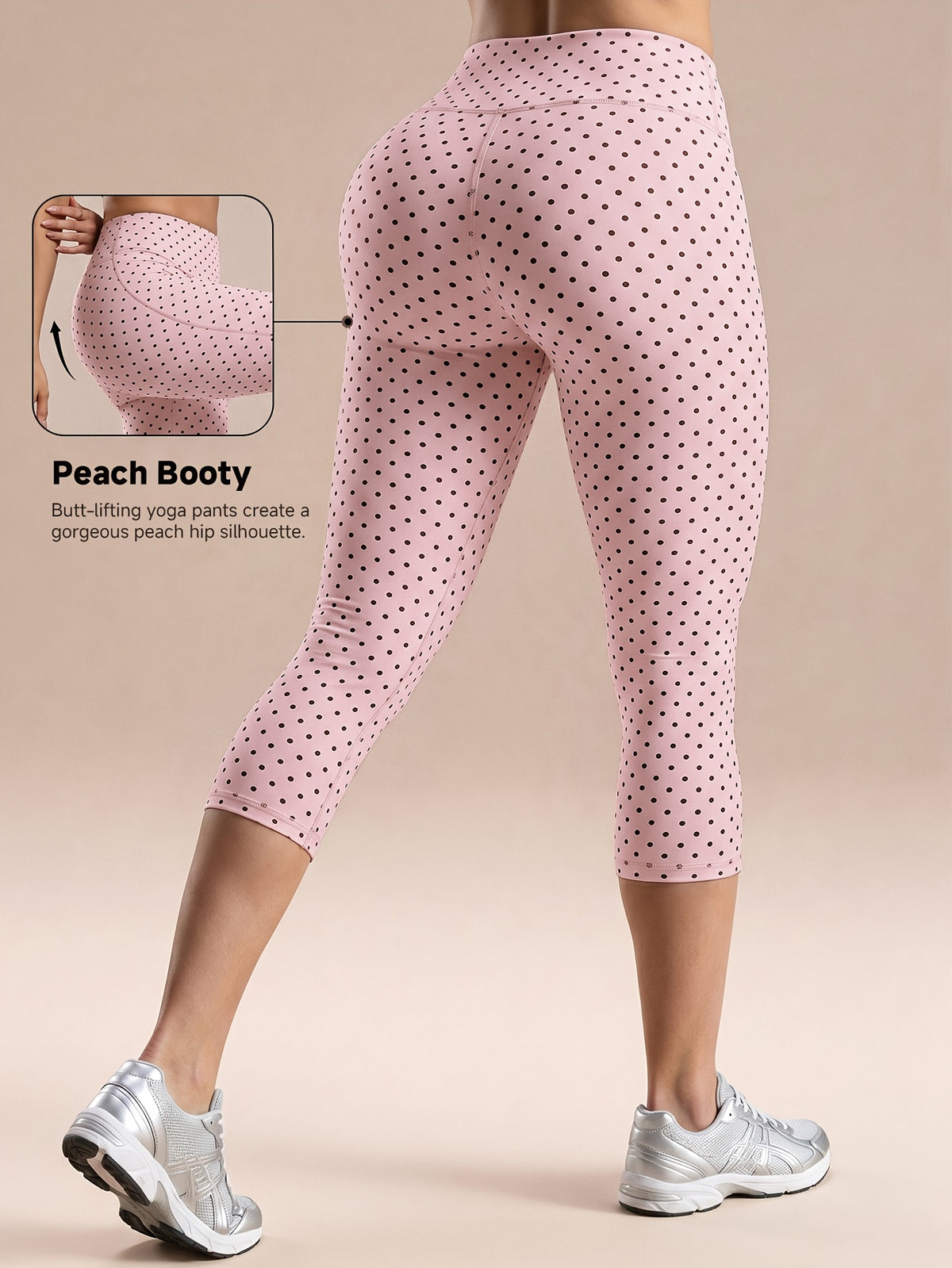 Polka Dot Capri Leggings - Pink