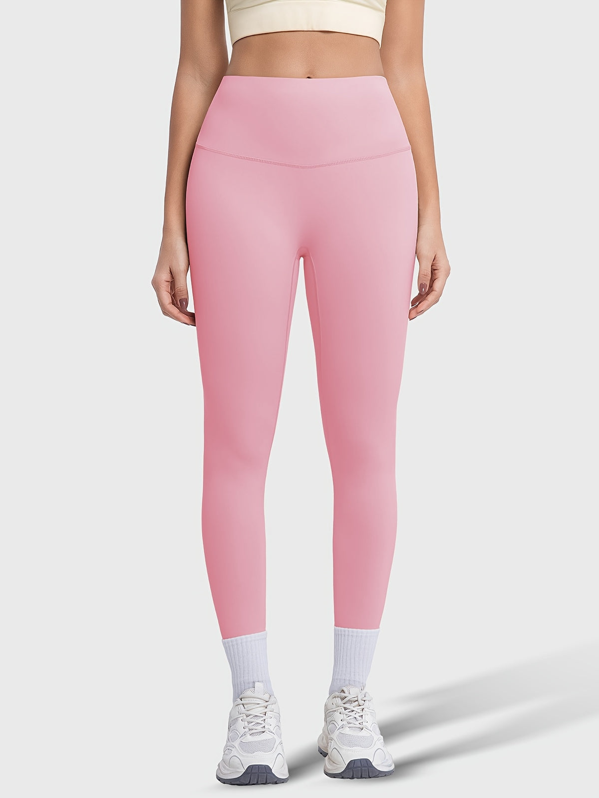 Crew Neck Tee & Leggings Set - Pink