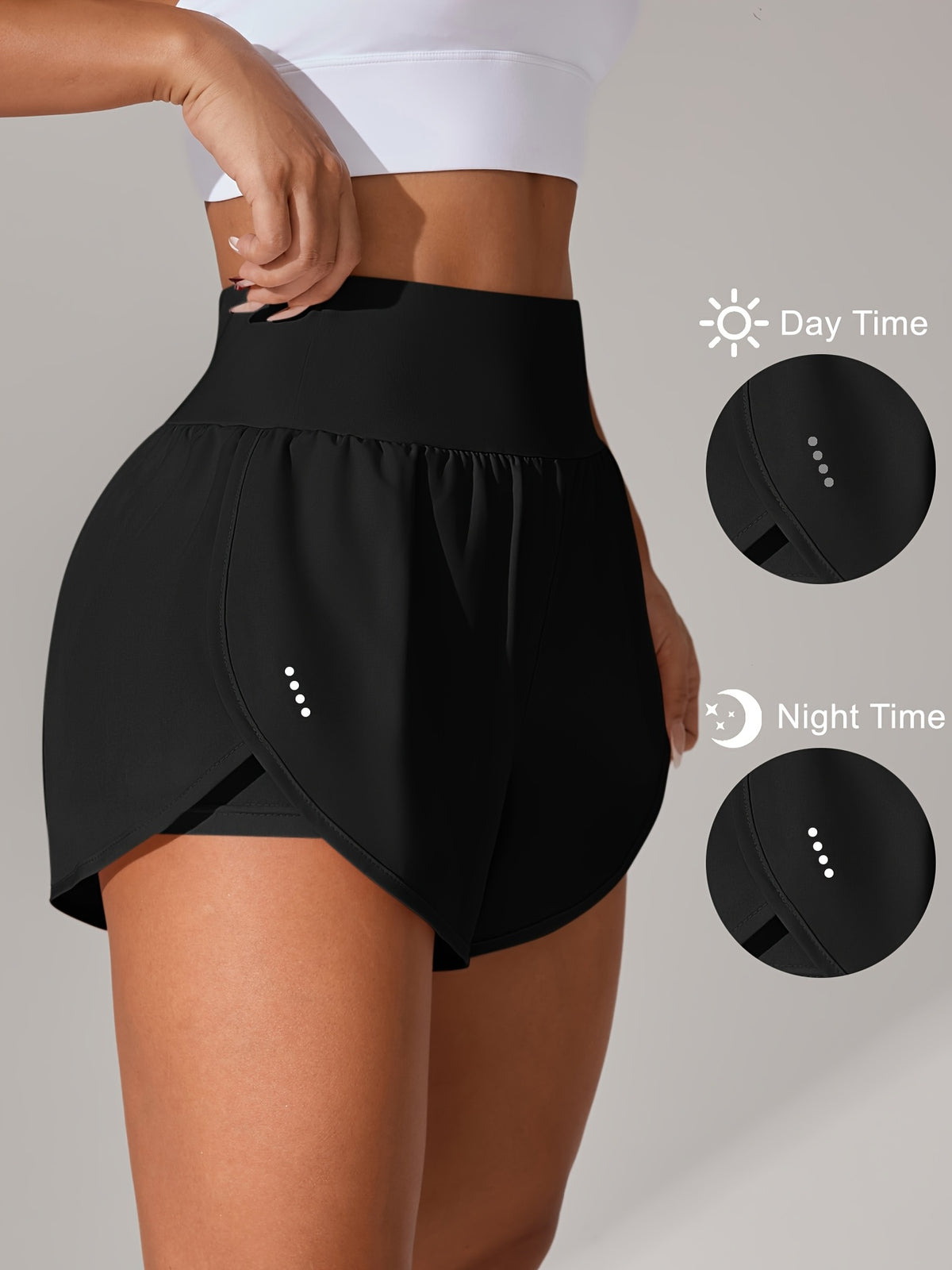 Loose Fit Yoga Shorts - Black