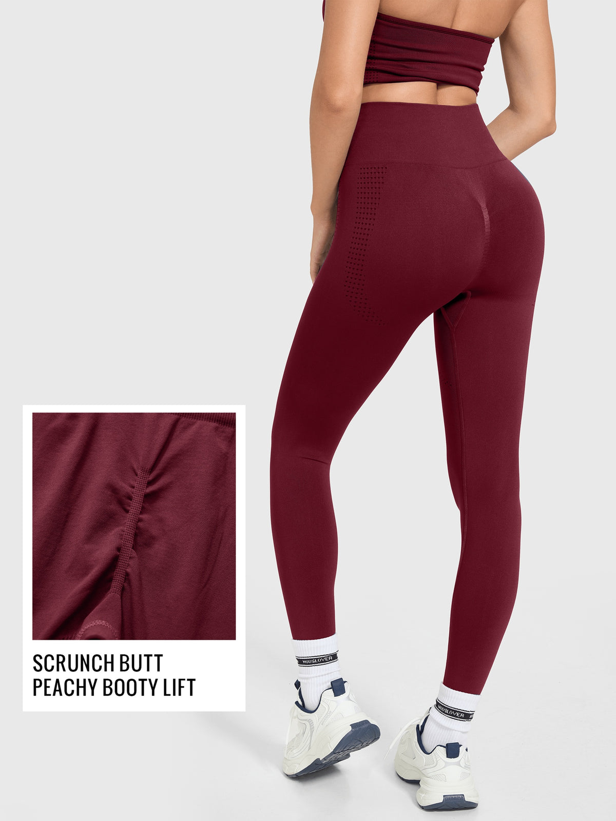 Sleeveless Cross Back Top & Leggings Set - Burgundy