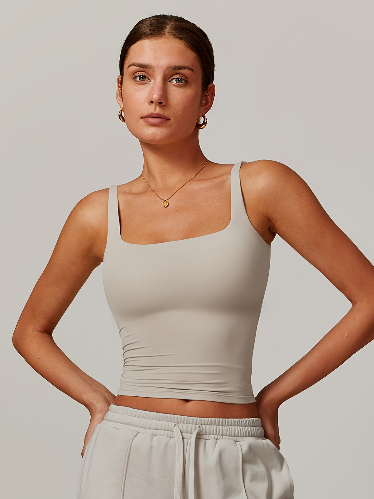 Padded Sports Cami - Khaki
