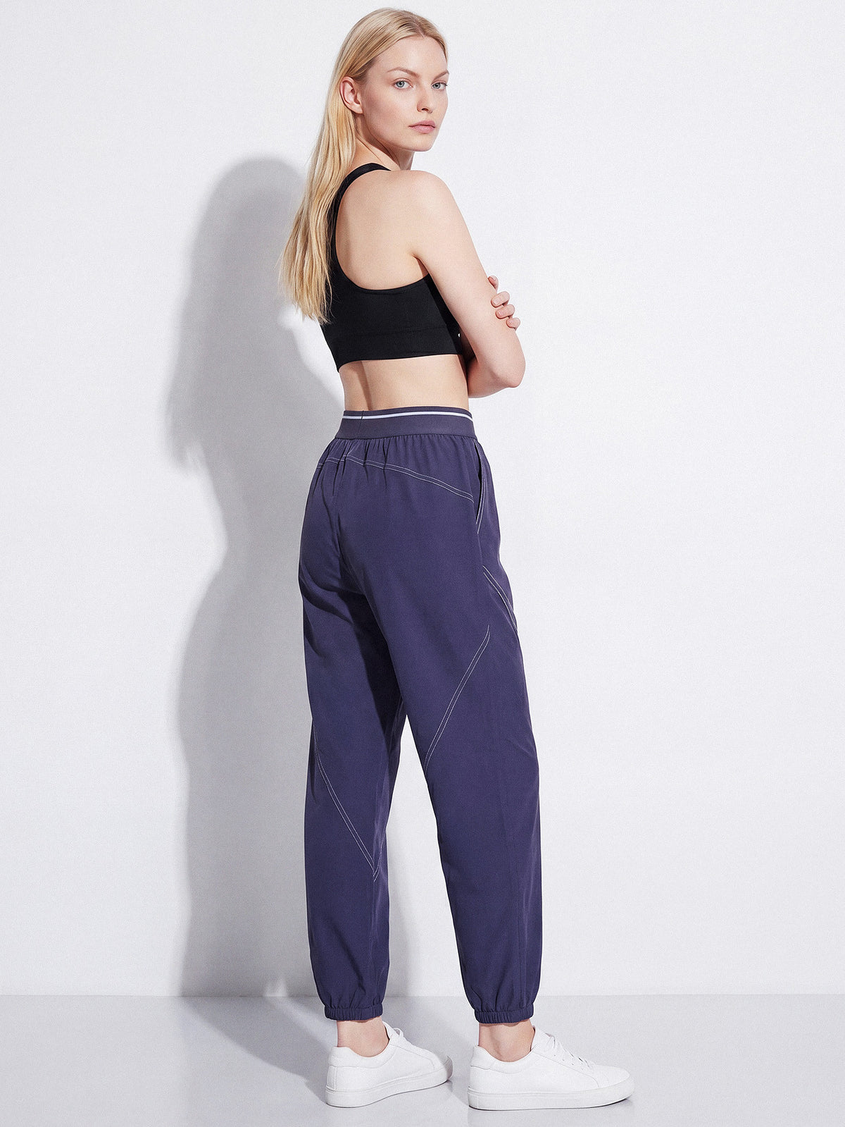 Piped Cuffed Joggers - Navy