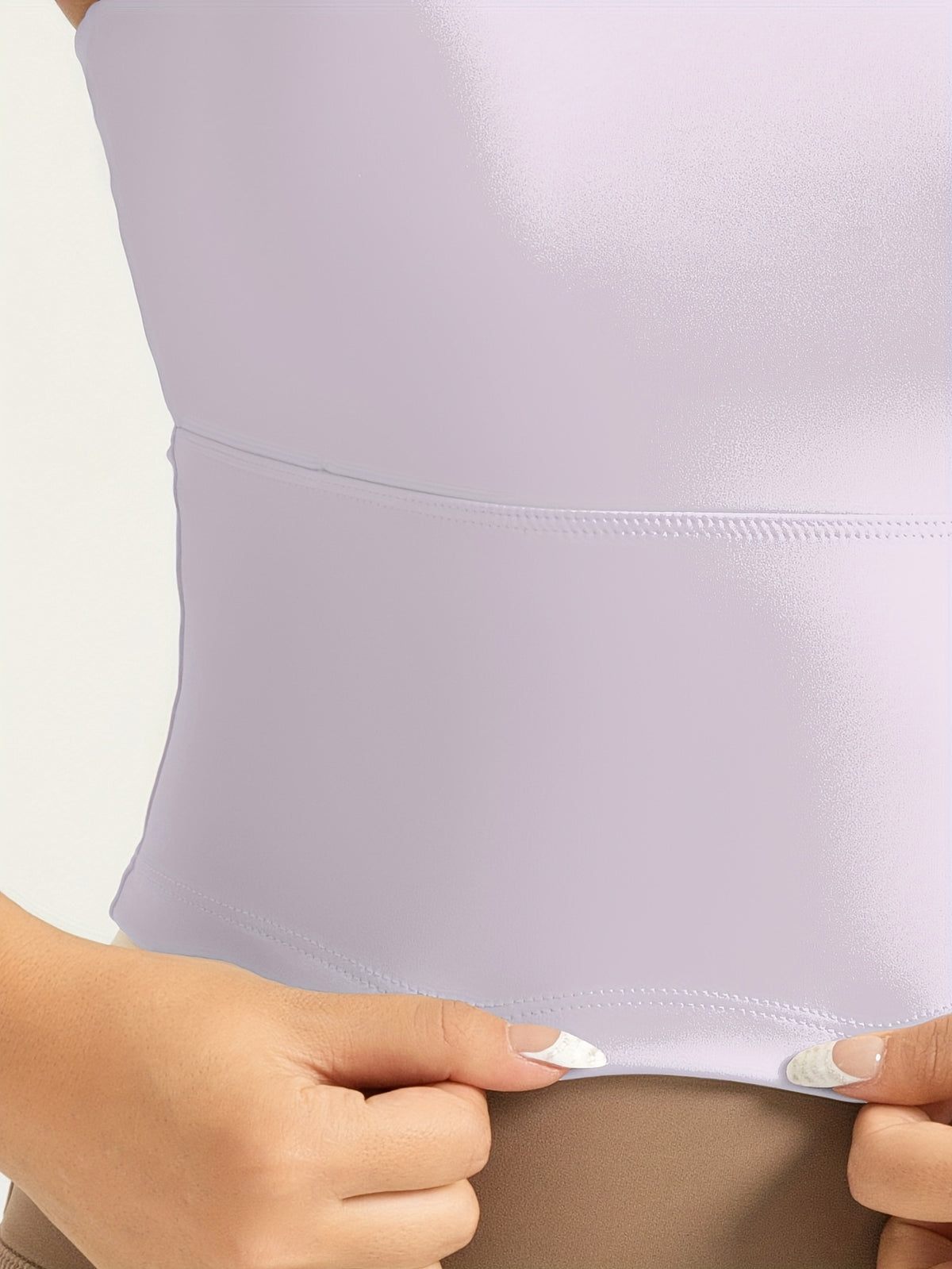 Color Block Padded Yoga Cami - Light Purple