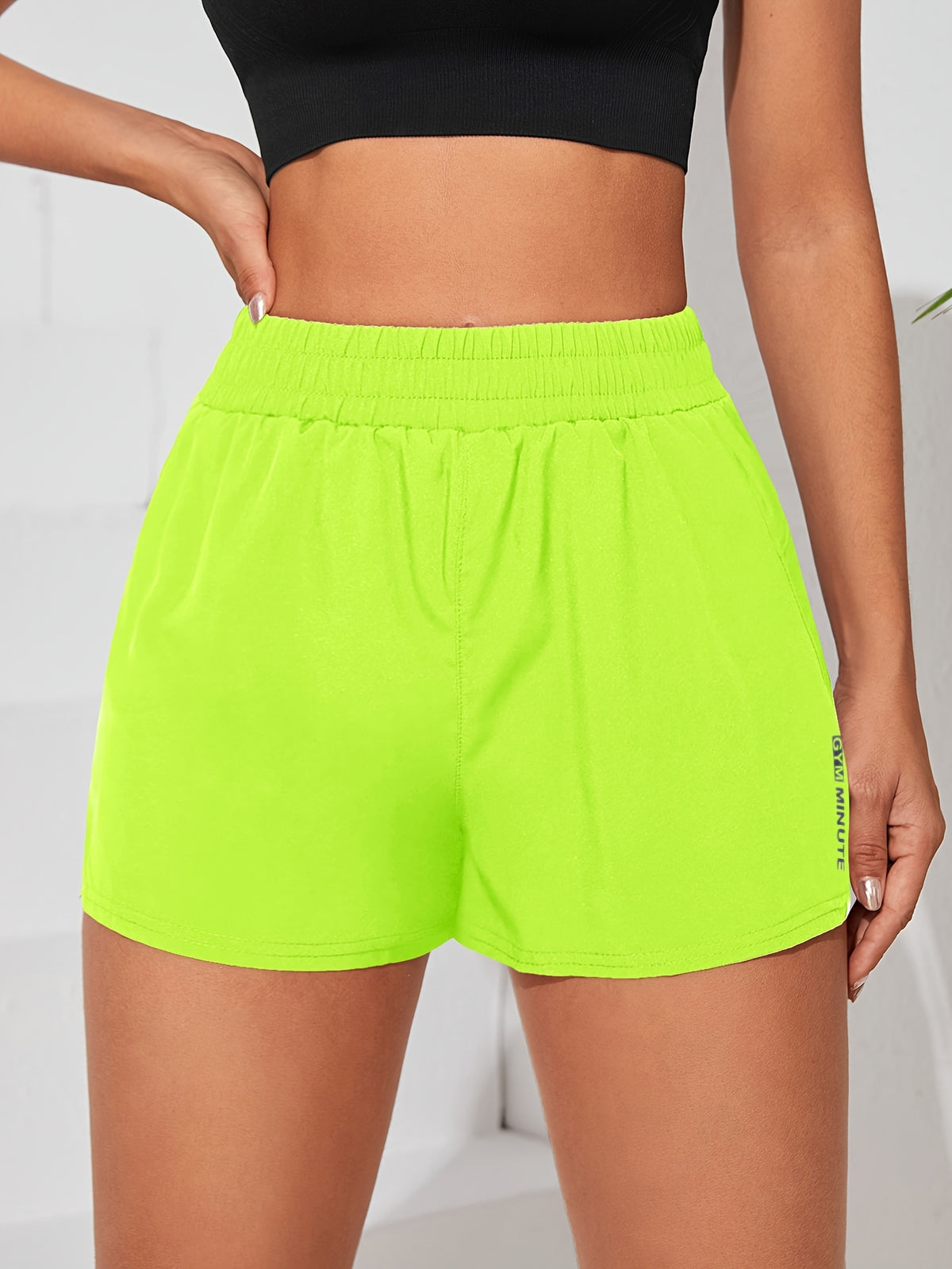 Casual Sporty Shorts - Fluorescent Yellow
