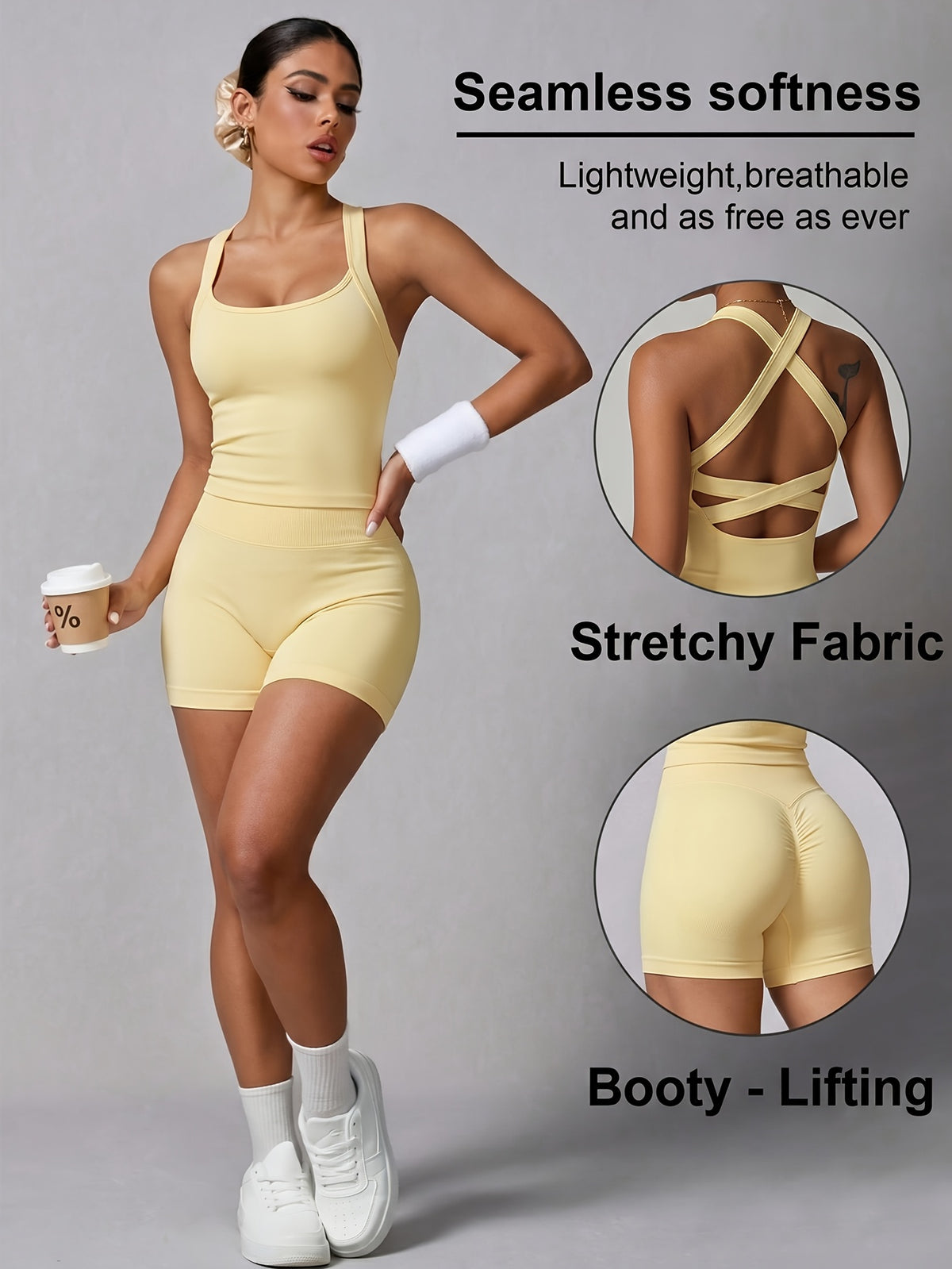 Crisscross Tank & Biker Shorts Set