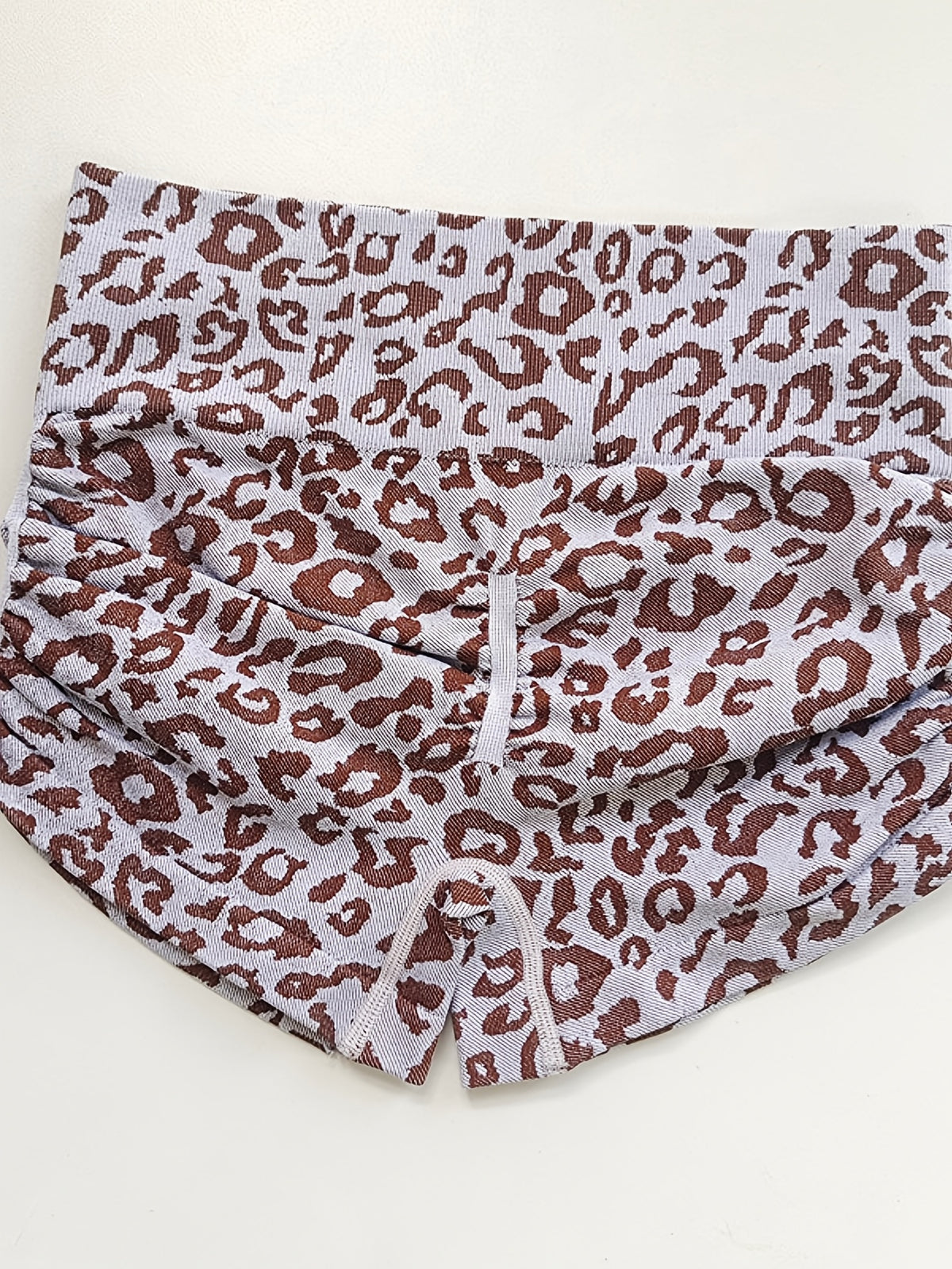 Leopard Print Seamless Running Shorts - Coffee