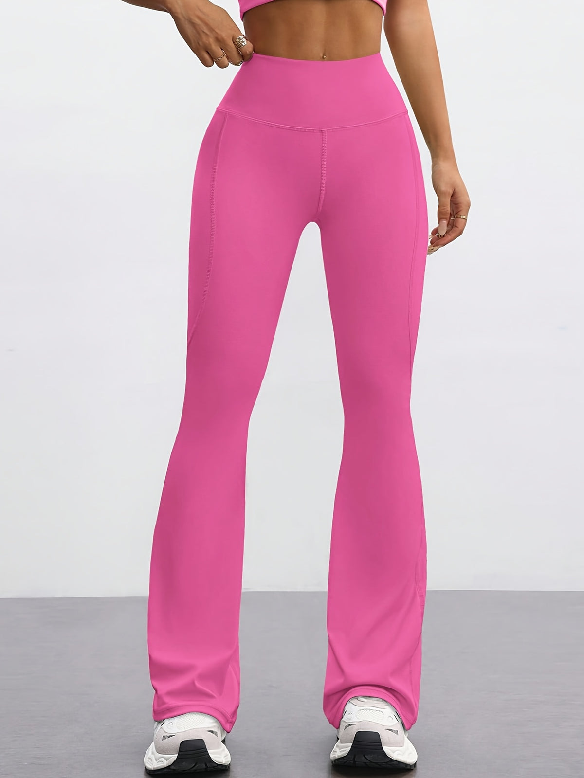 High Waist Flare Pants - Dusty Pink