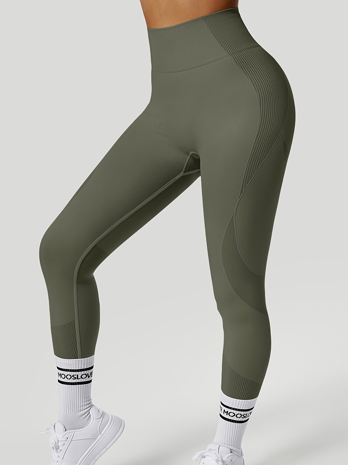 Seamless Butt Lifting Tummy Control Leggings - Fern Green