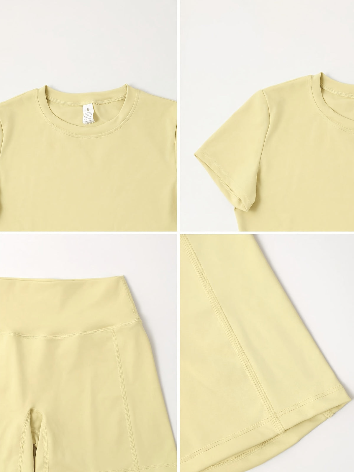 Fitted Tee & Shorts Set - Yellow