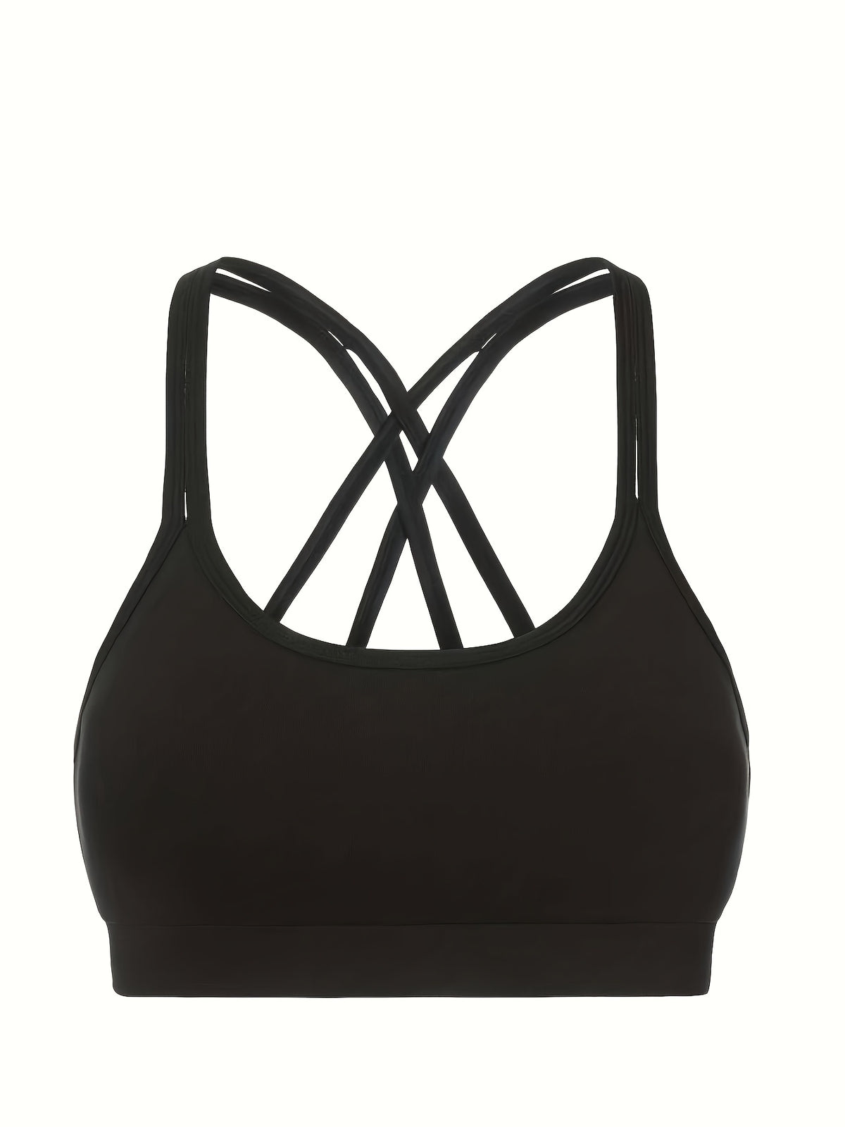 Sleeveless Hoodie & Cross Strap Bra 3 Piece Set - Black