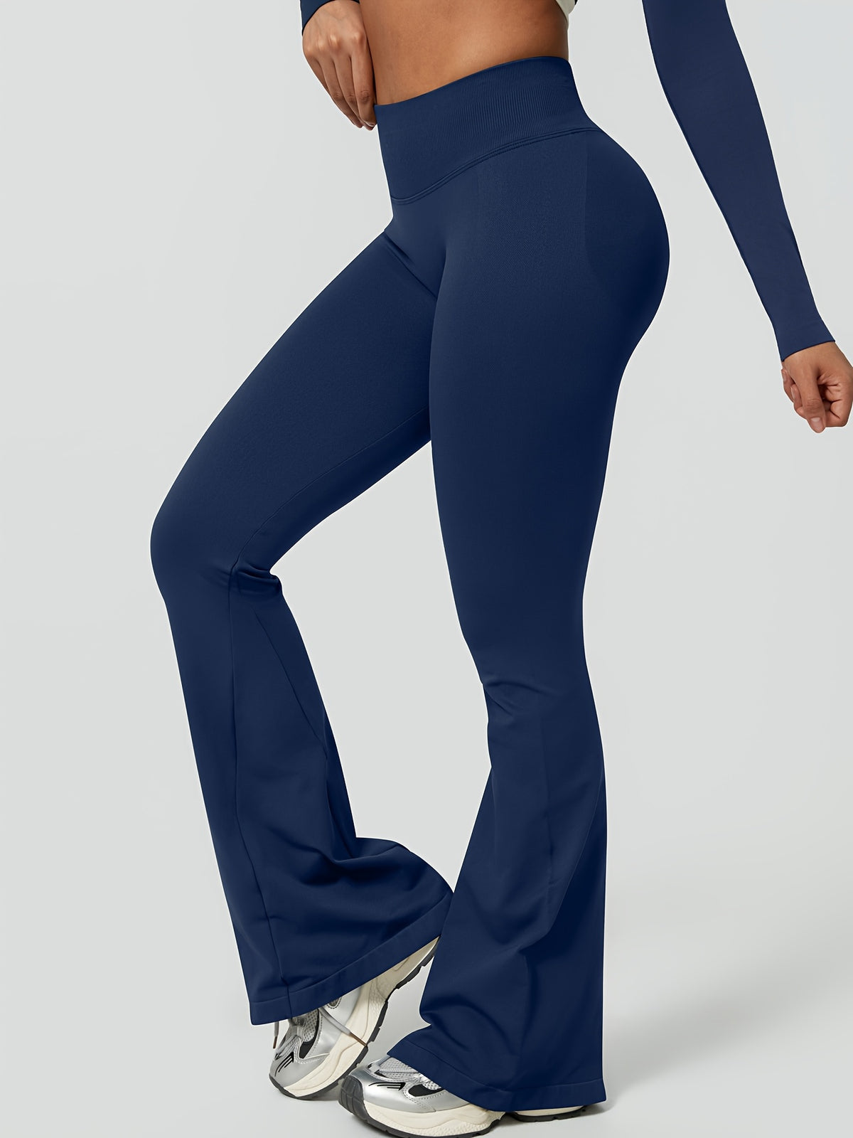 2 Pack High Waist Flare Leggings - Navy & Black