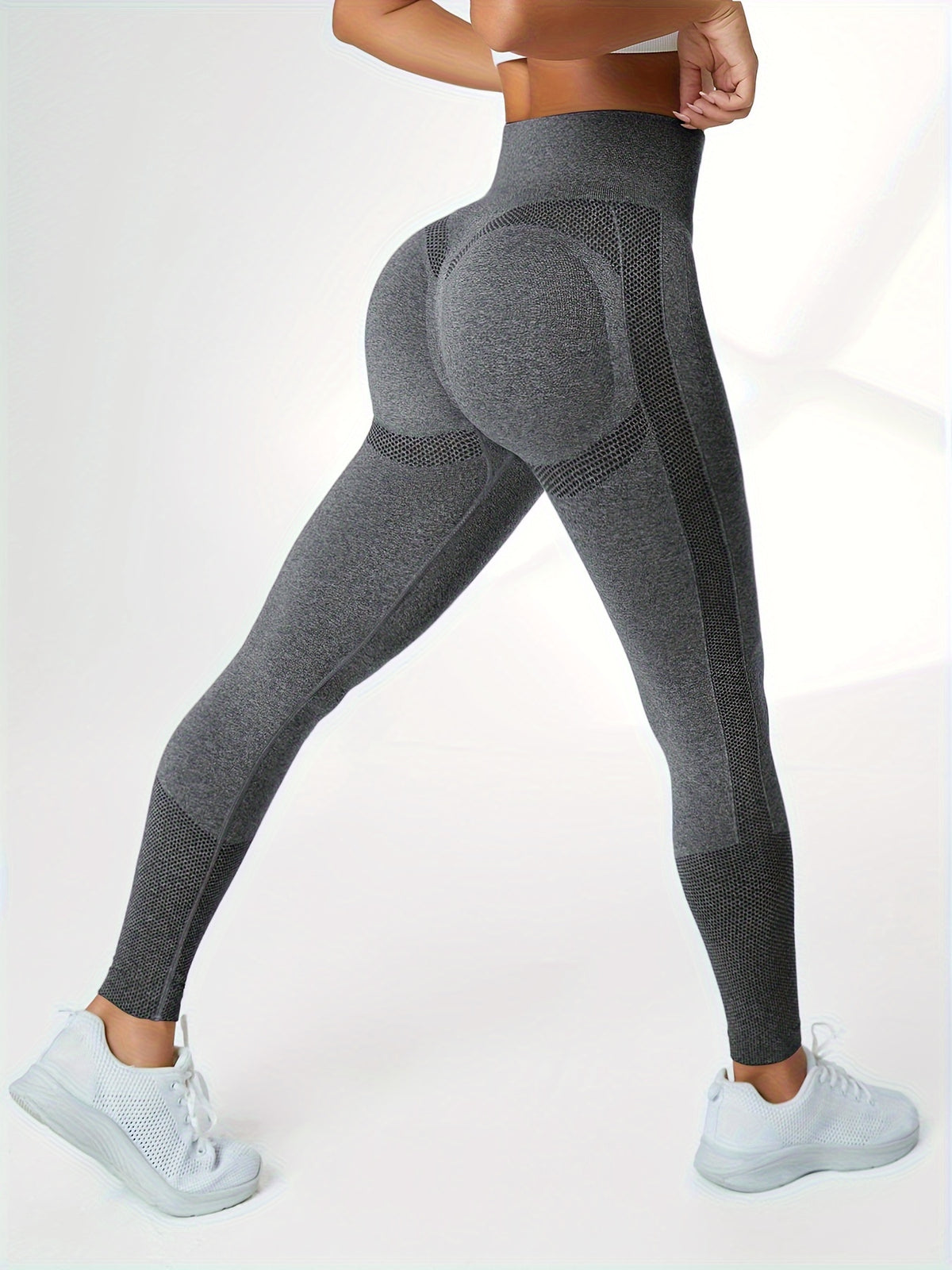 3 Pack High Rise Seamless Leggings - Black+Dark Green+Dark Grey