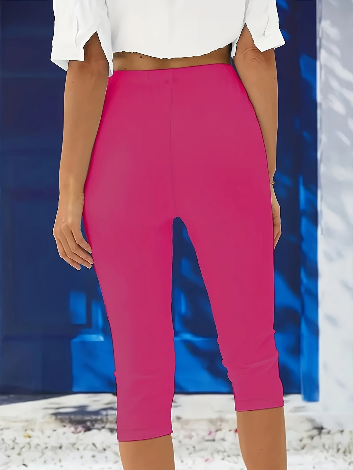 Casual Sports Yoga Capri Pants - Rose