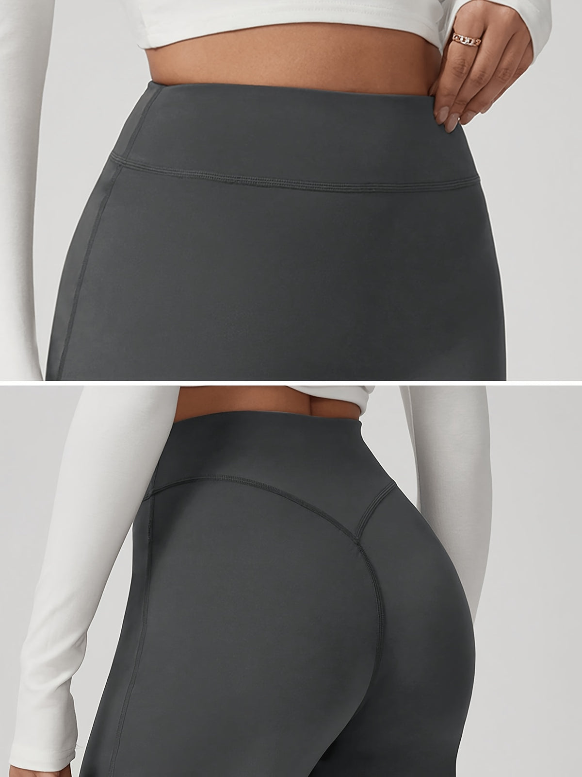 High Waist Wide Leg Yoga Pants - Grey