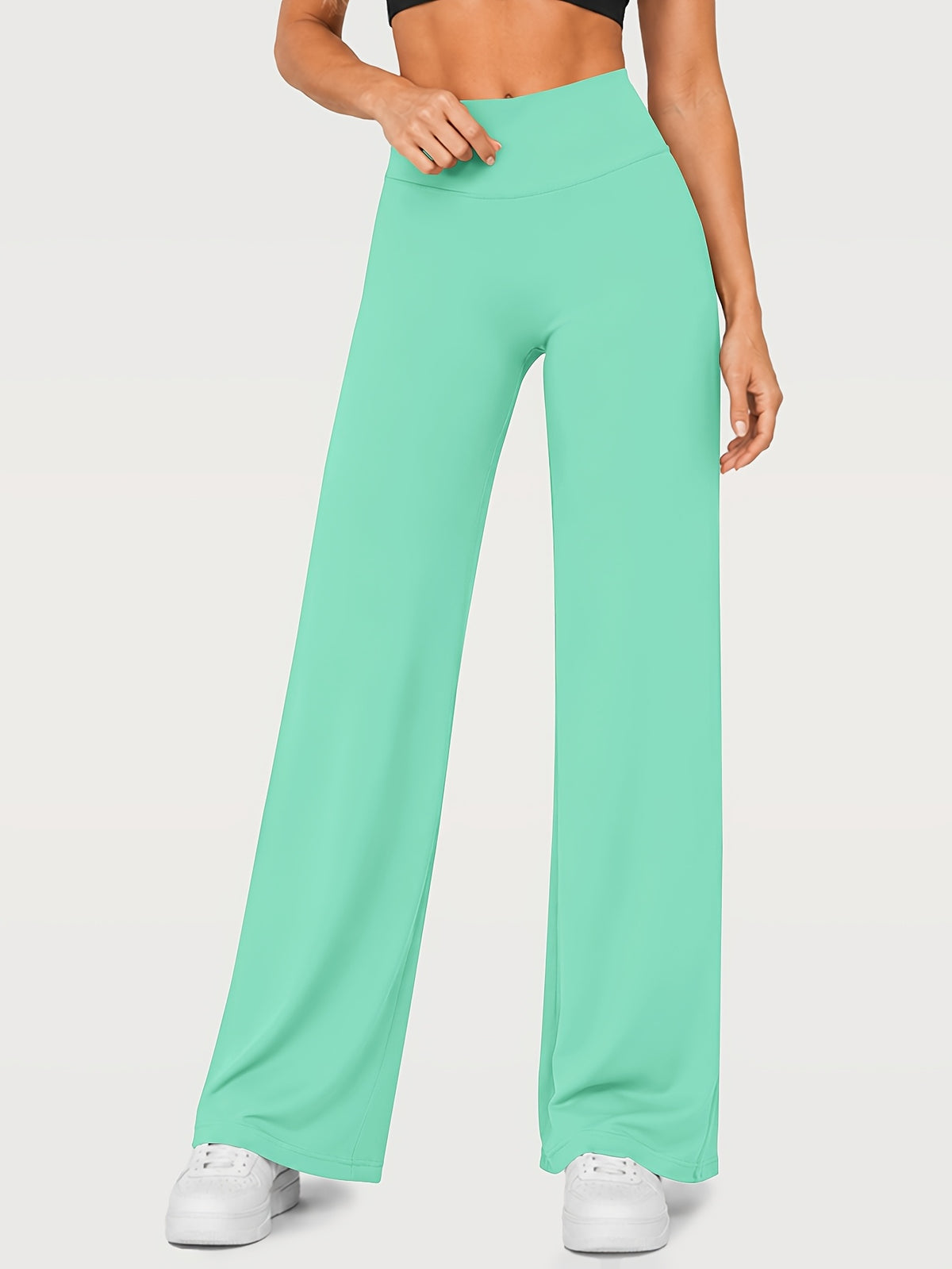 Stretch Straight Leg Yoga Pants - Mint Green