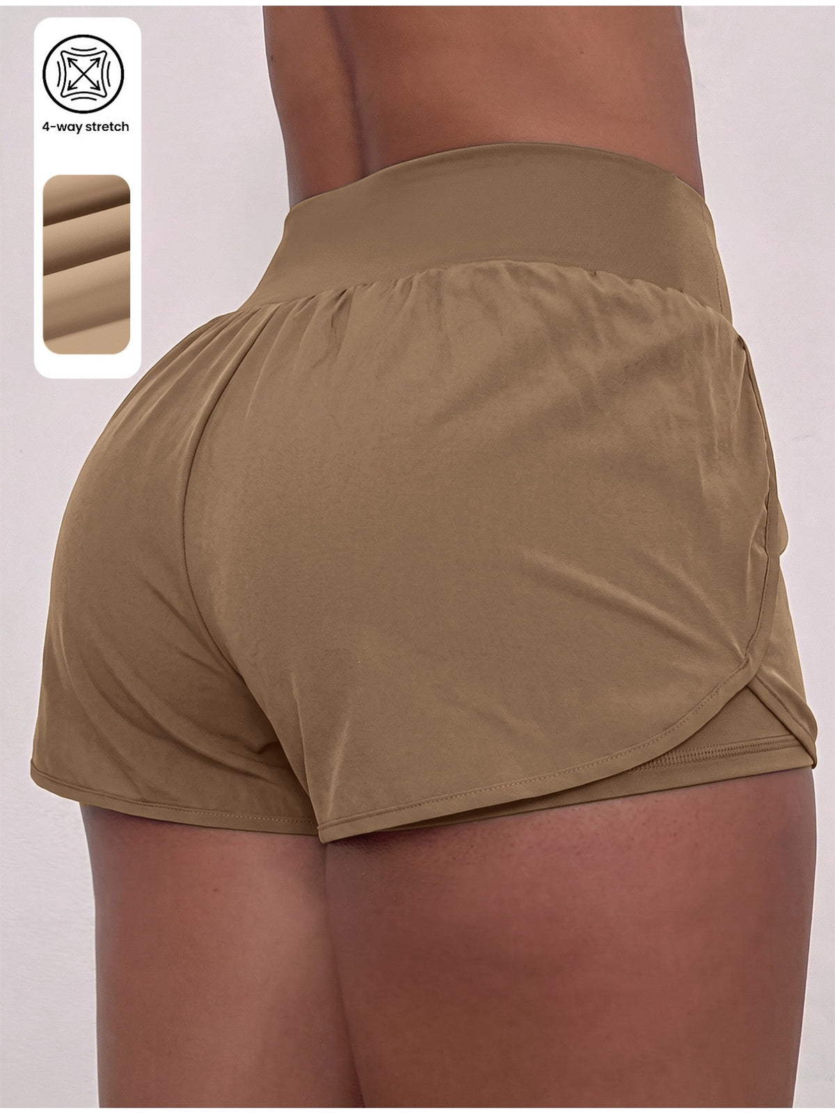 Pocket 2-in-1 Anti-Peek Sport Skort - Brown