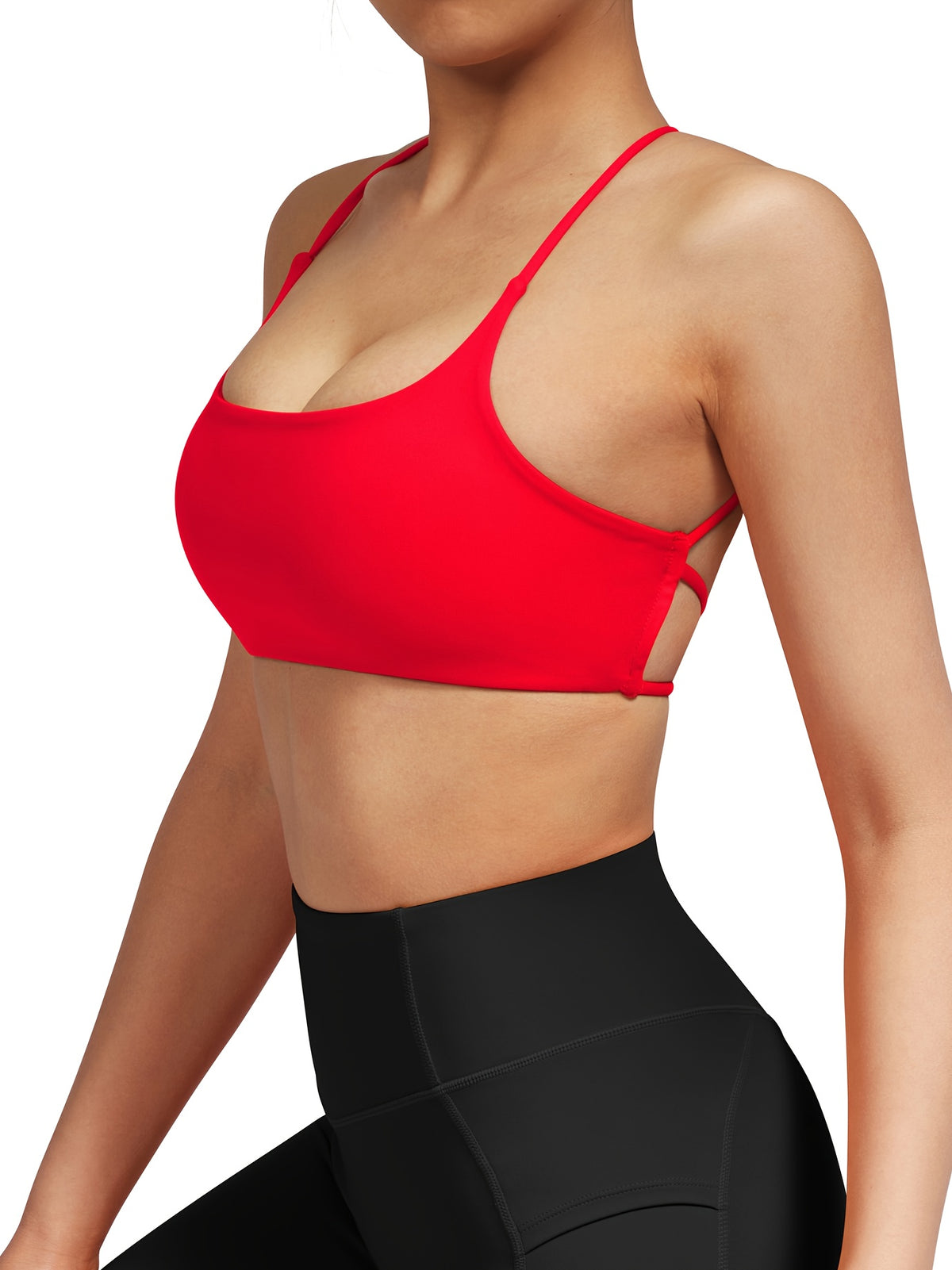 Short Cross Back High Impact Sports Bra - Red