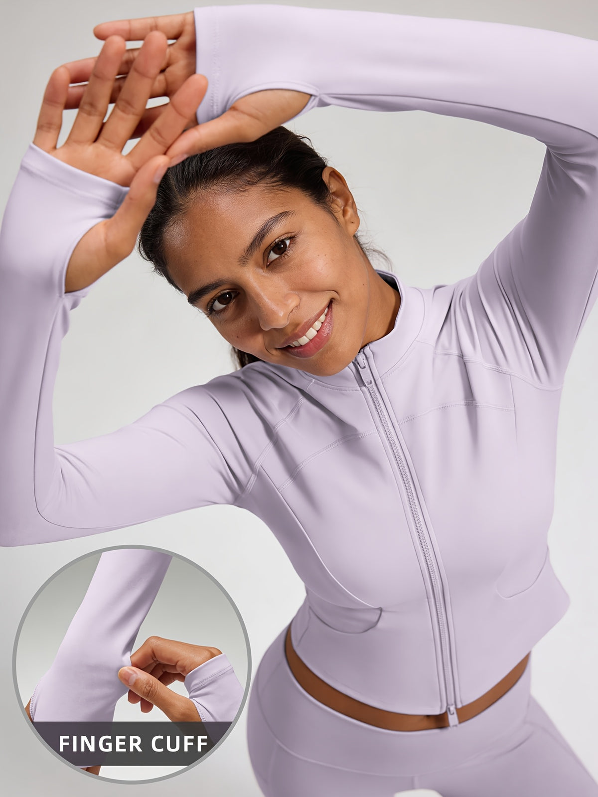 Pocket Solid Running Sports Jacket - Light Purple
