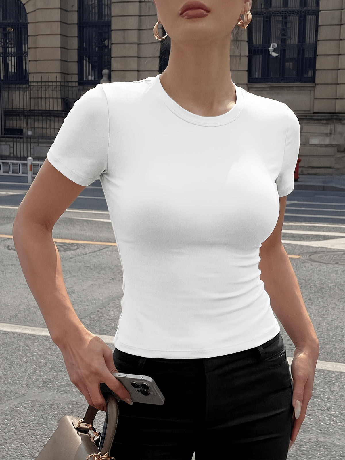 Slim Fit Quick Dry Crew Neck Tee - White