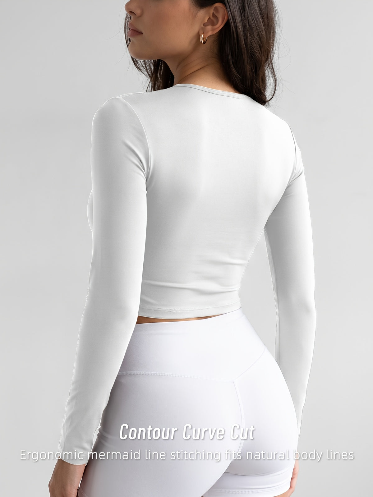 Cutout Twist Knot Long Sleeve Top - White