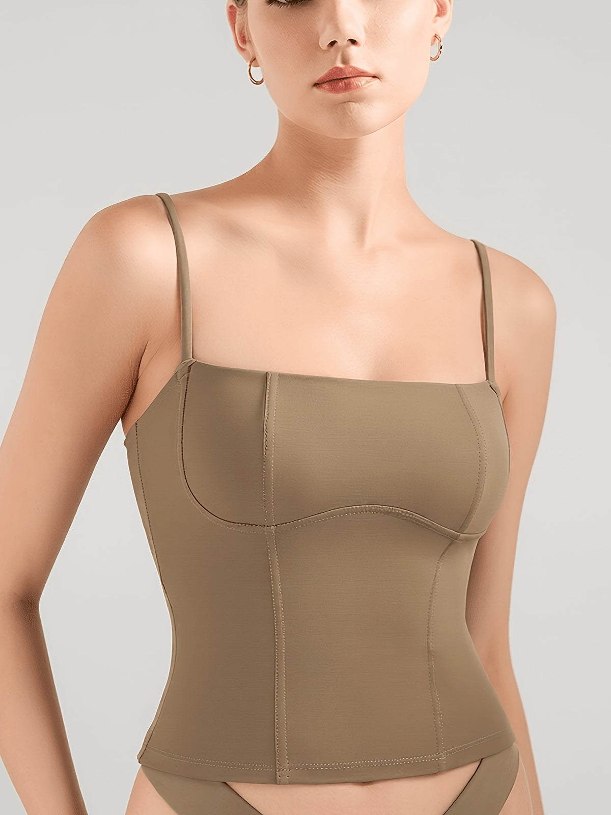Basic Athletic Running Tank Top - Khaki