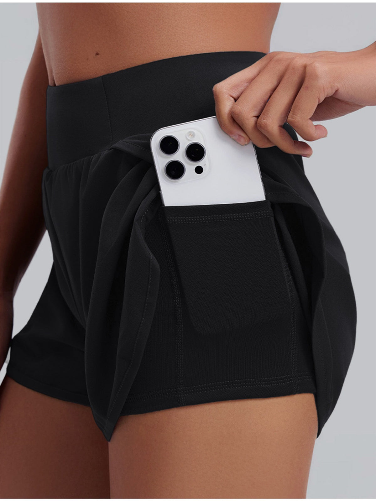 Pocket 2-in-1 Anti-Peek Sport Skort - Black