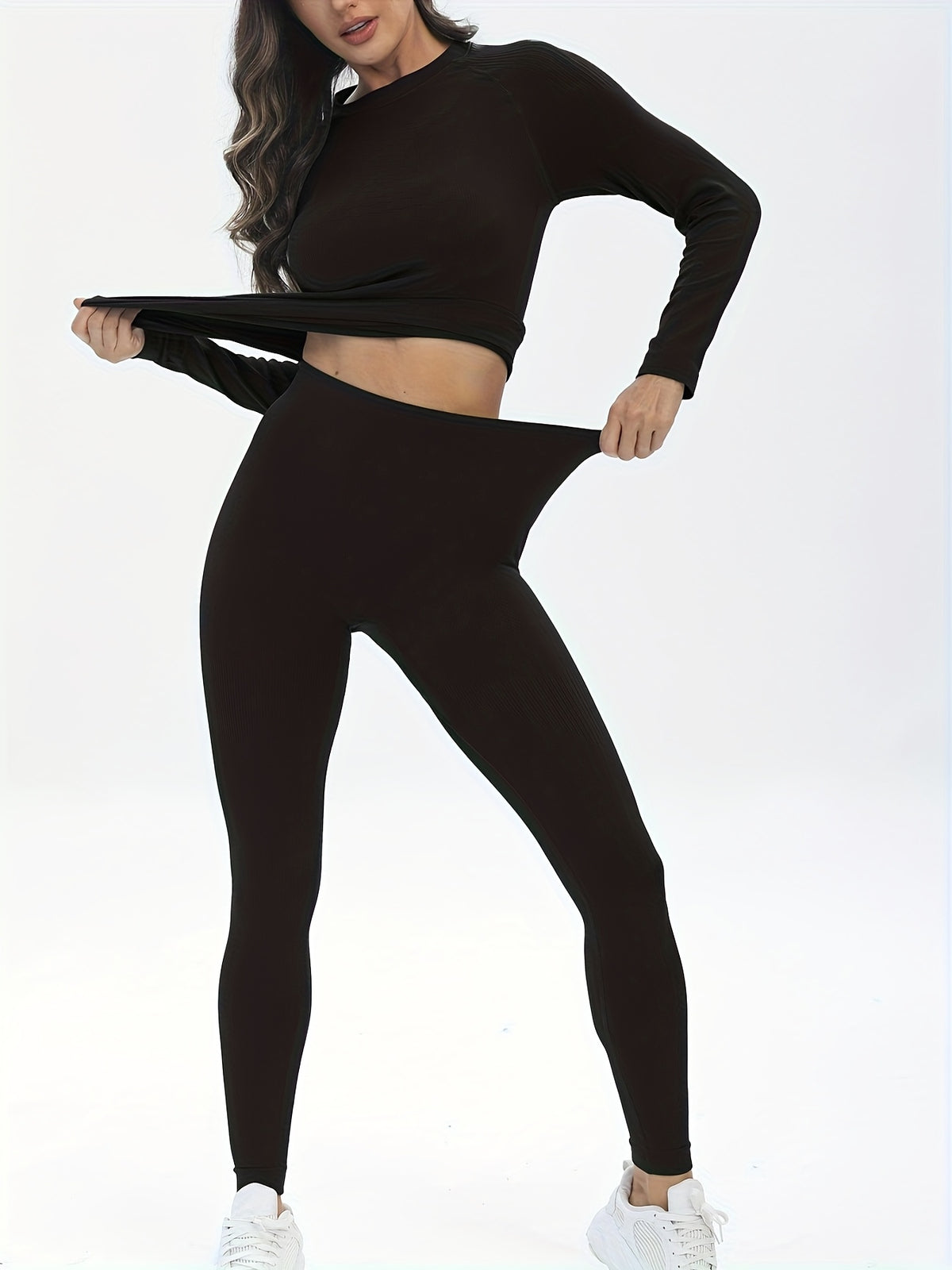 Winter Ski Thermal Base Layer Set - Black