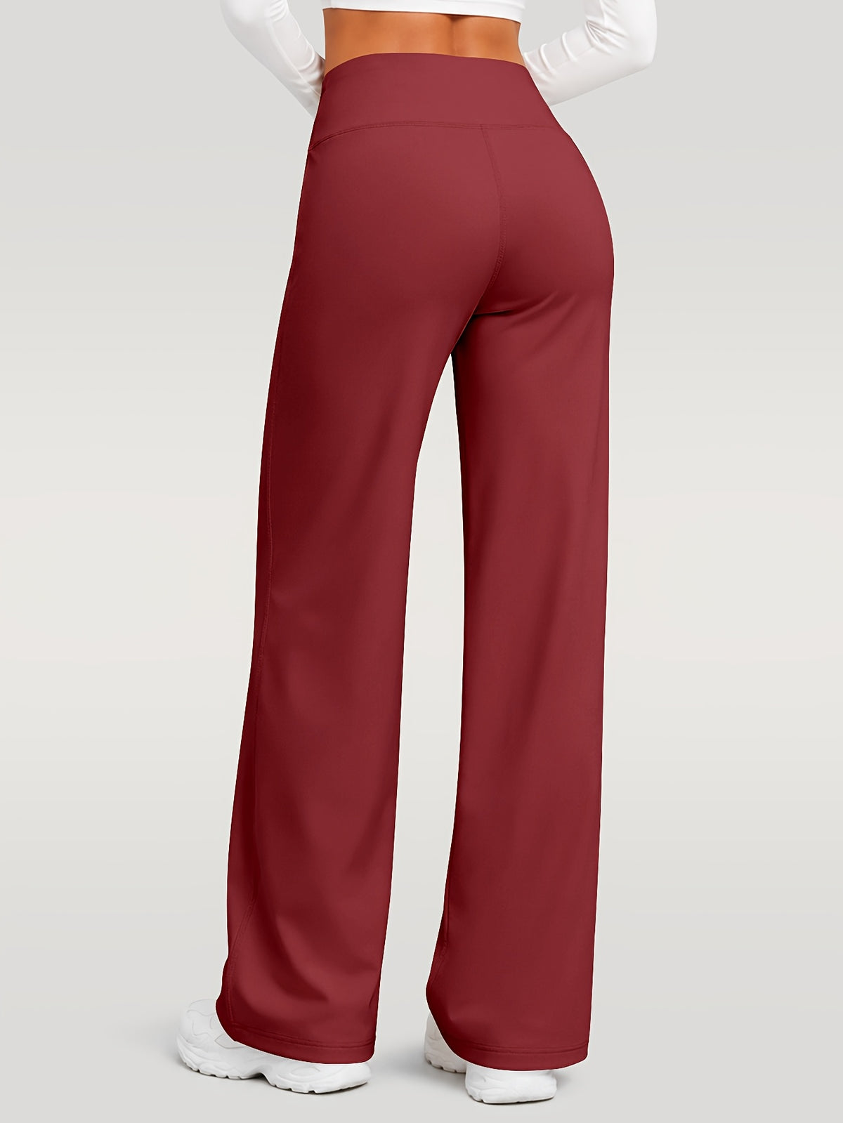Draped Wide Leg Pocket Pants - Burgundy