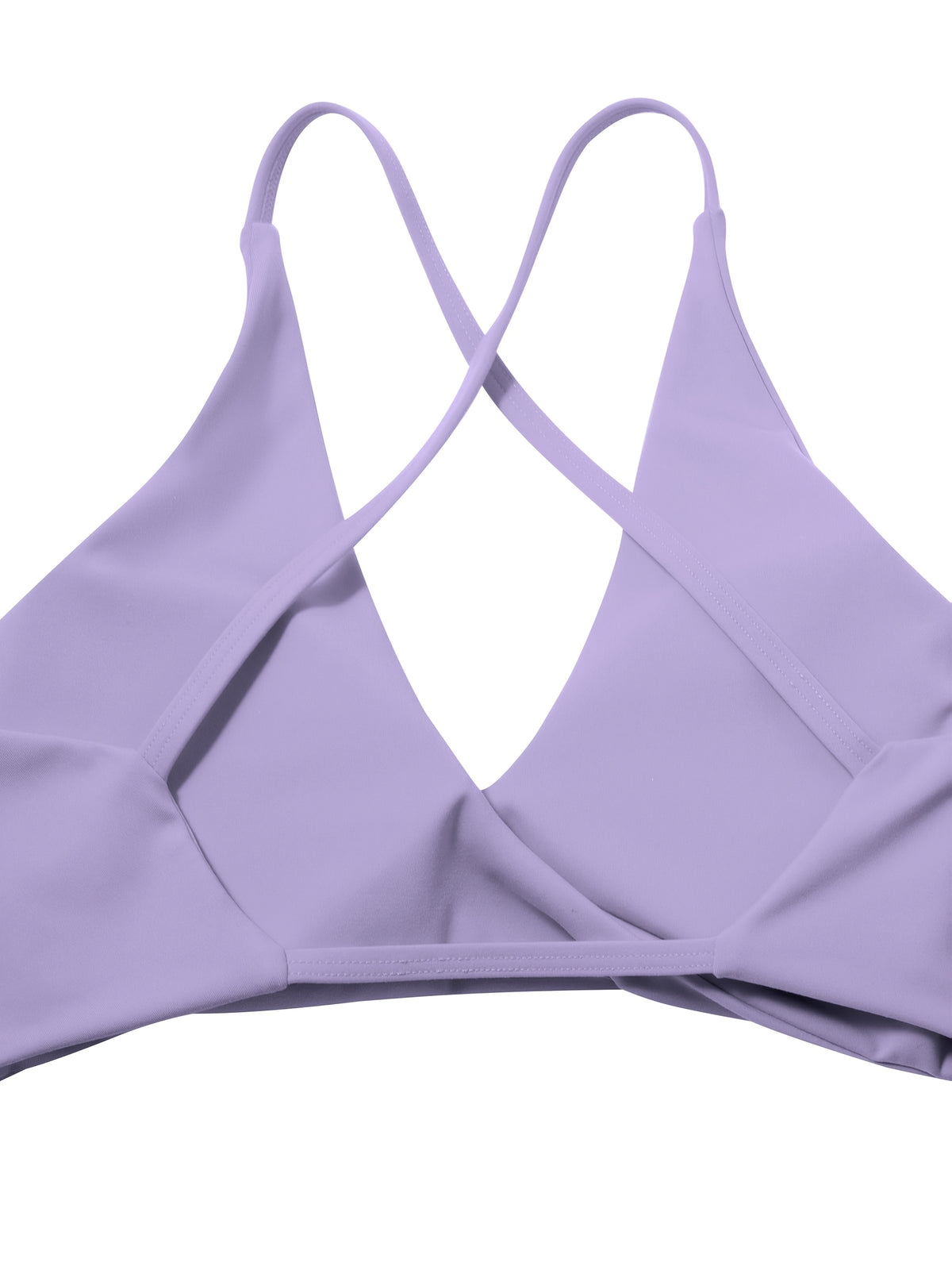 V-Neck Cross Strap Basic Sports Bra - Pale Pink