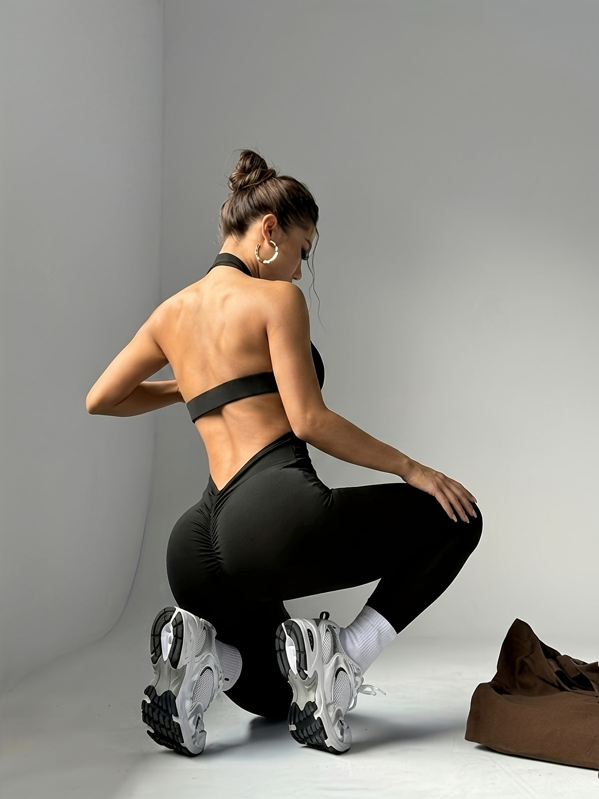 Halter Open Back Padded Bodysuit - Black