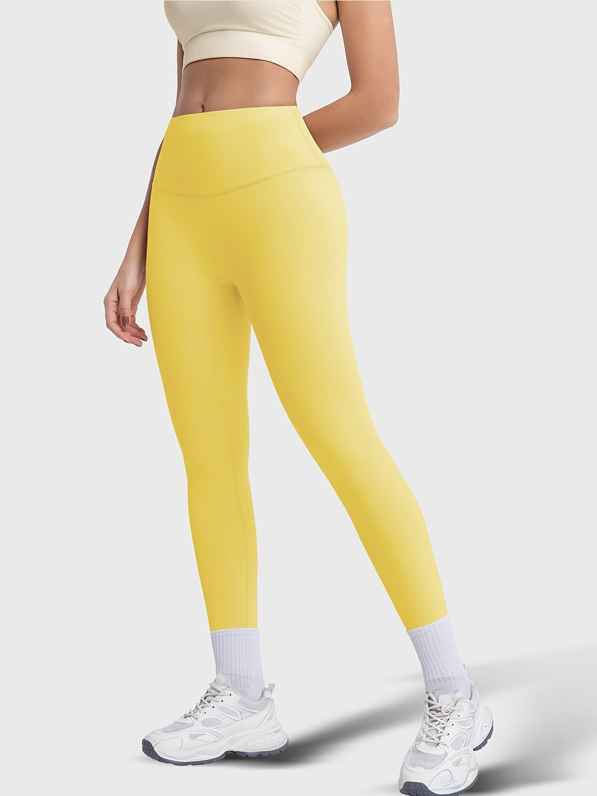 Crew Neck Tee & Leggings Set - Yellow