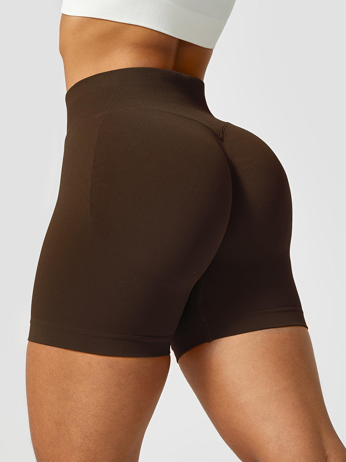 Seamless Peach Lift Biker Shorts - Mocha Brown