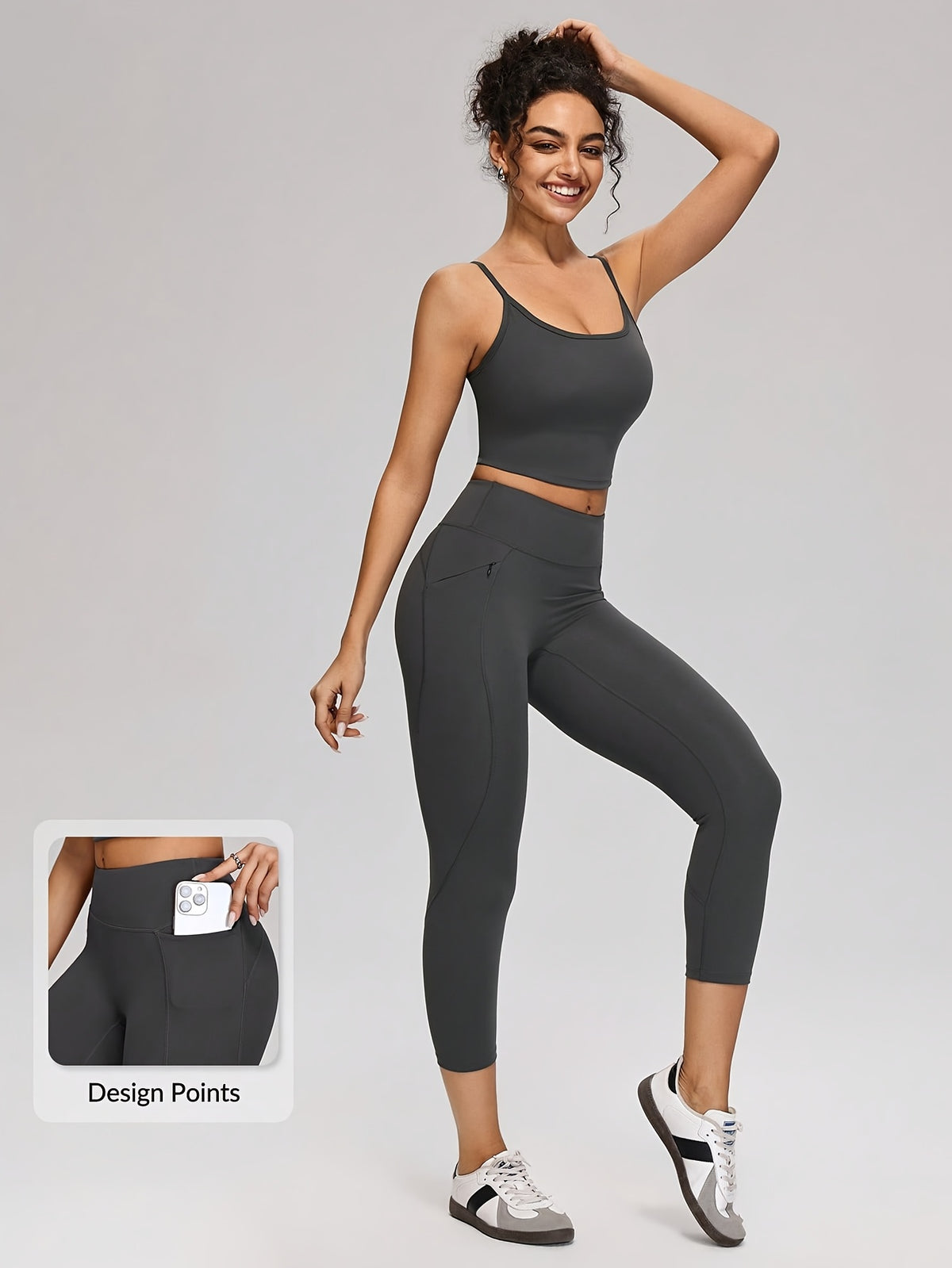 Lightweight Cami & Pants Set - Lead Grey