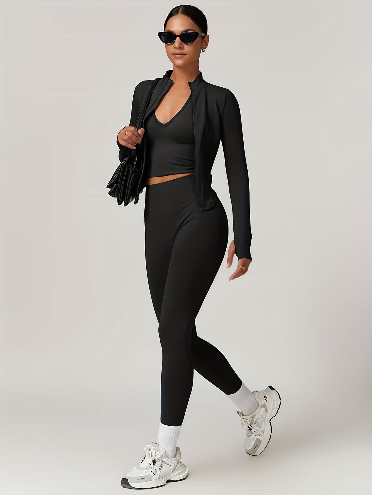 Seamless Top & Pants Set - Black
