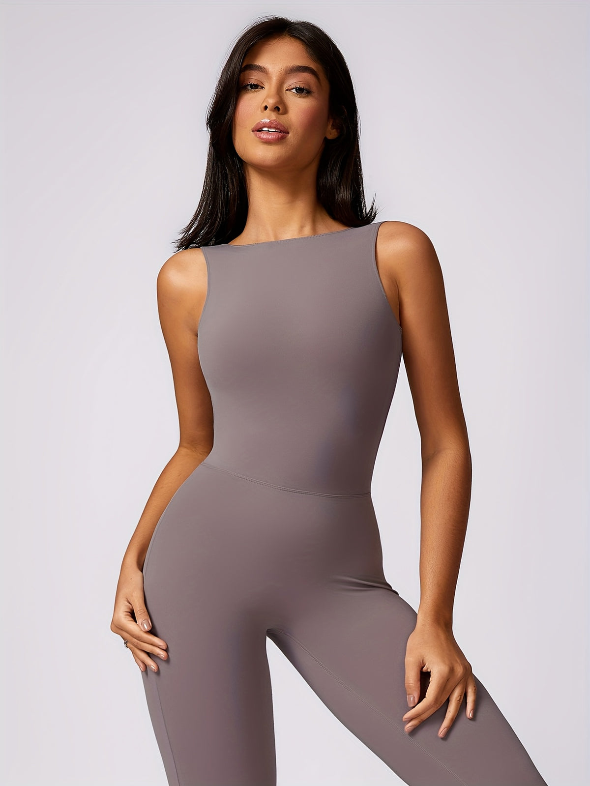 Sleeveless Yoga Bodysuit - Space Grey