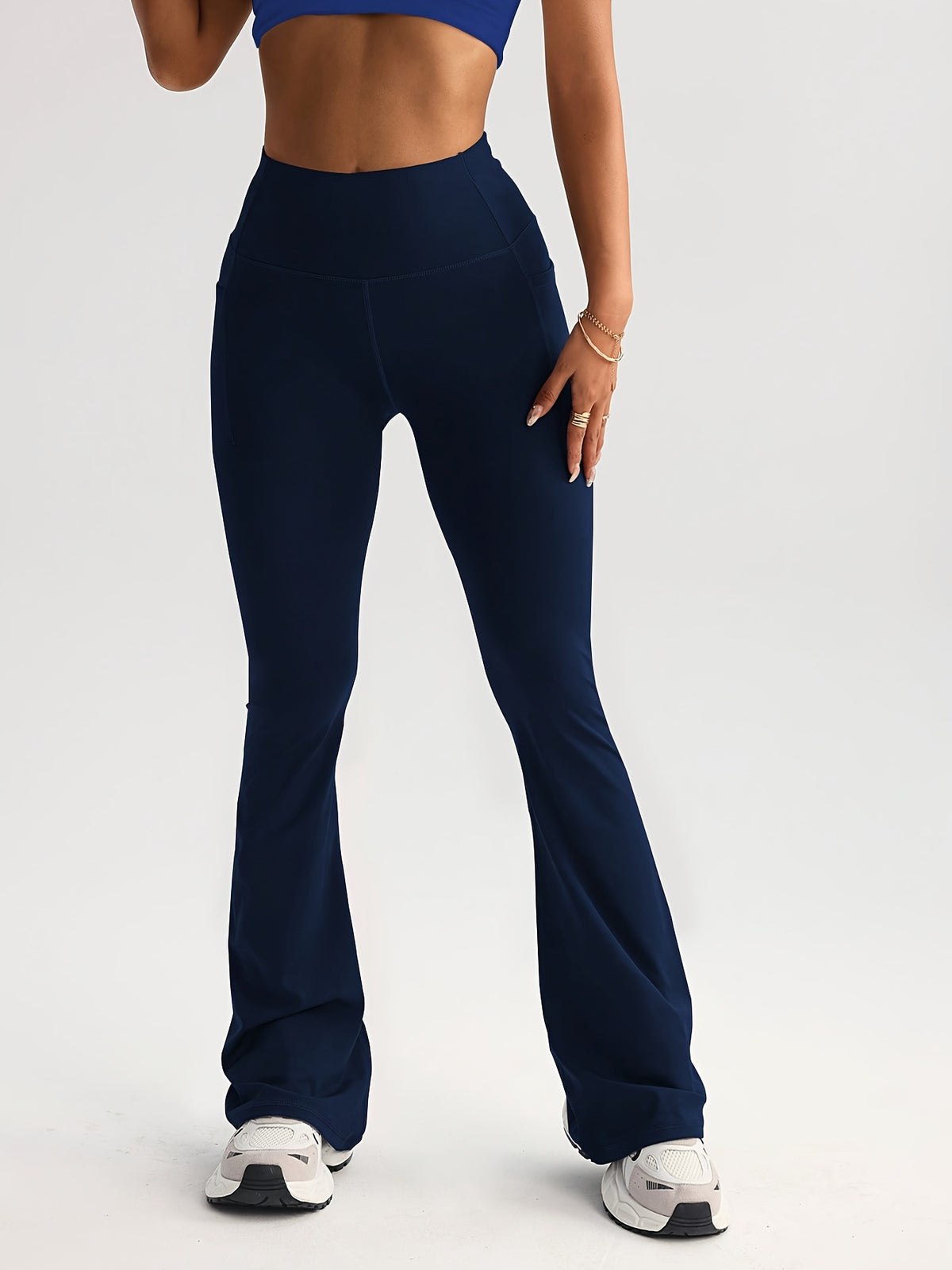 Pocket Flare Leggings - Navy