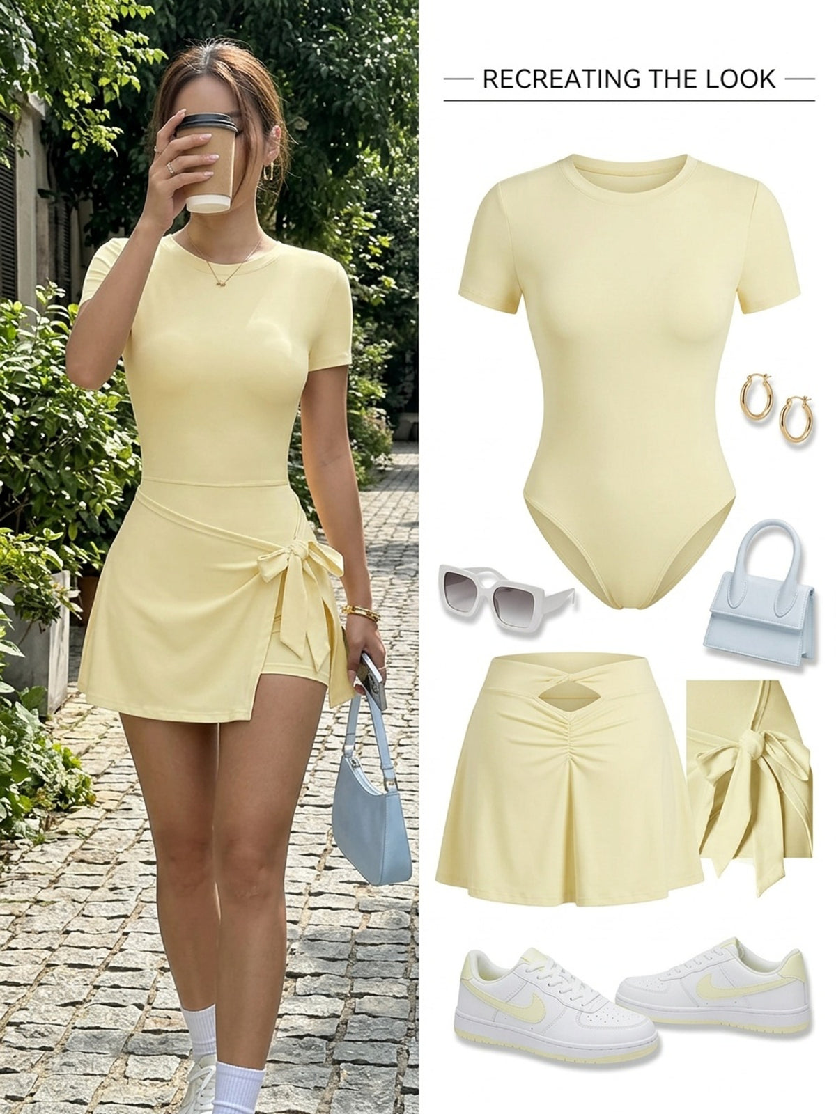 Bow Back Short Sleeve Dress - Yellow