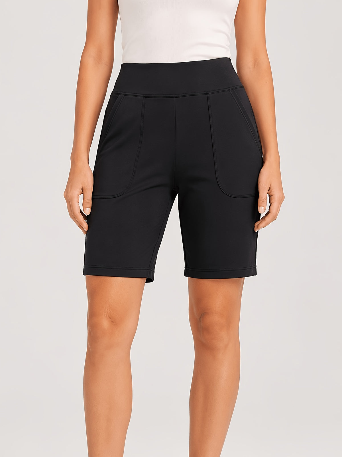 Longline Bermuda Pocket Shorts - Black