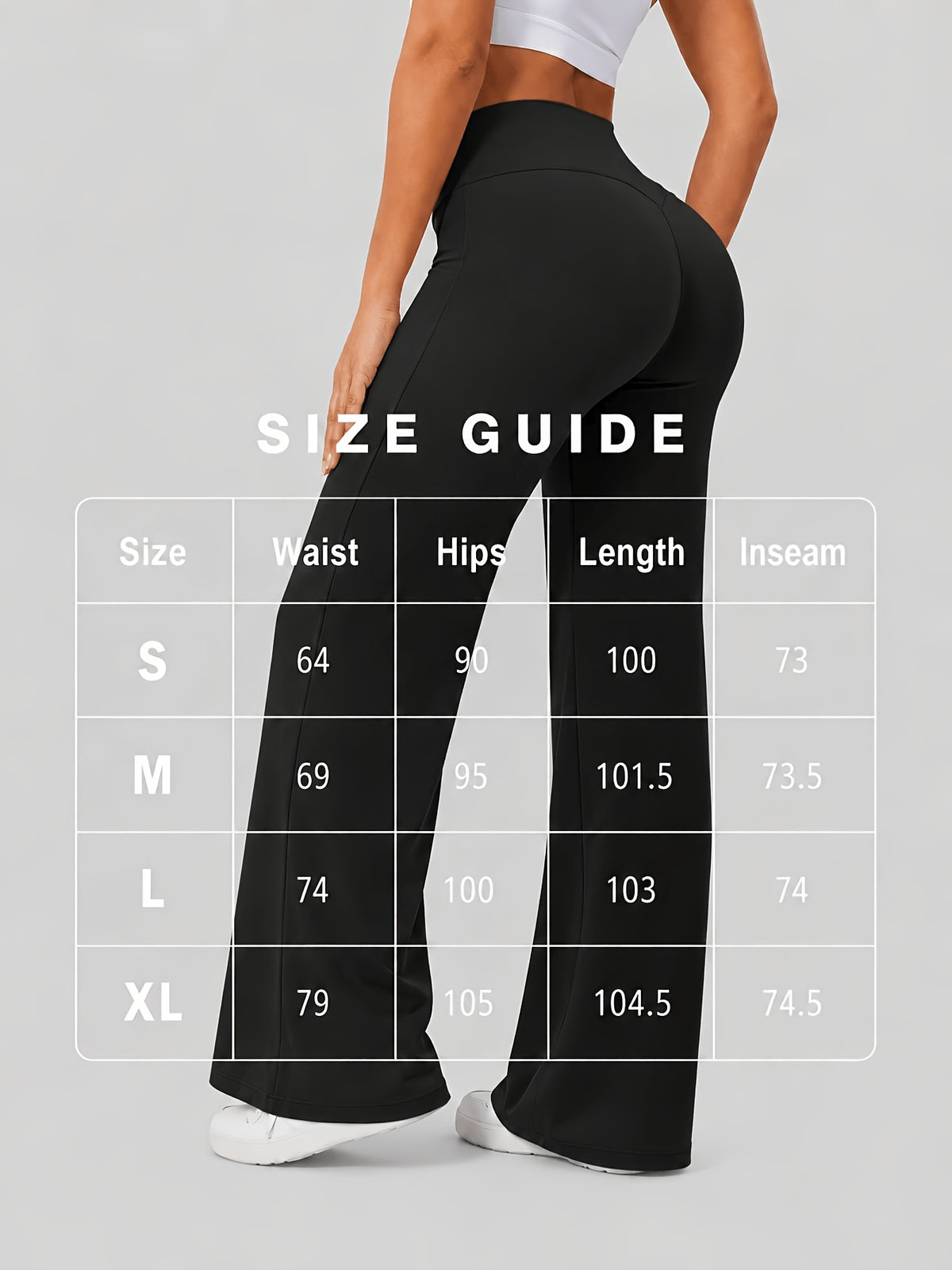 High Stretch Wide Leg Tummy Pants - Black