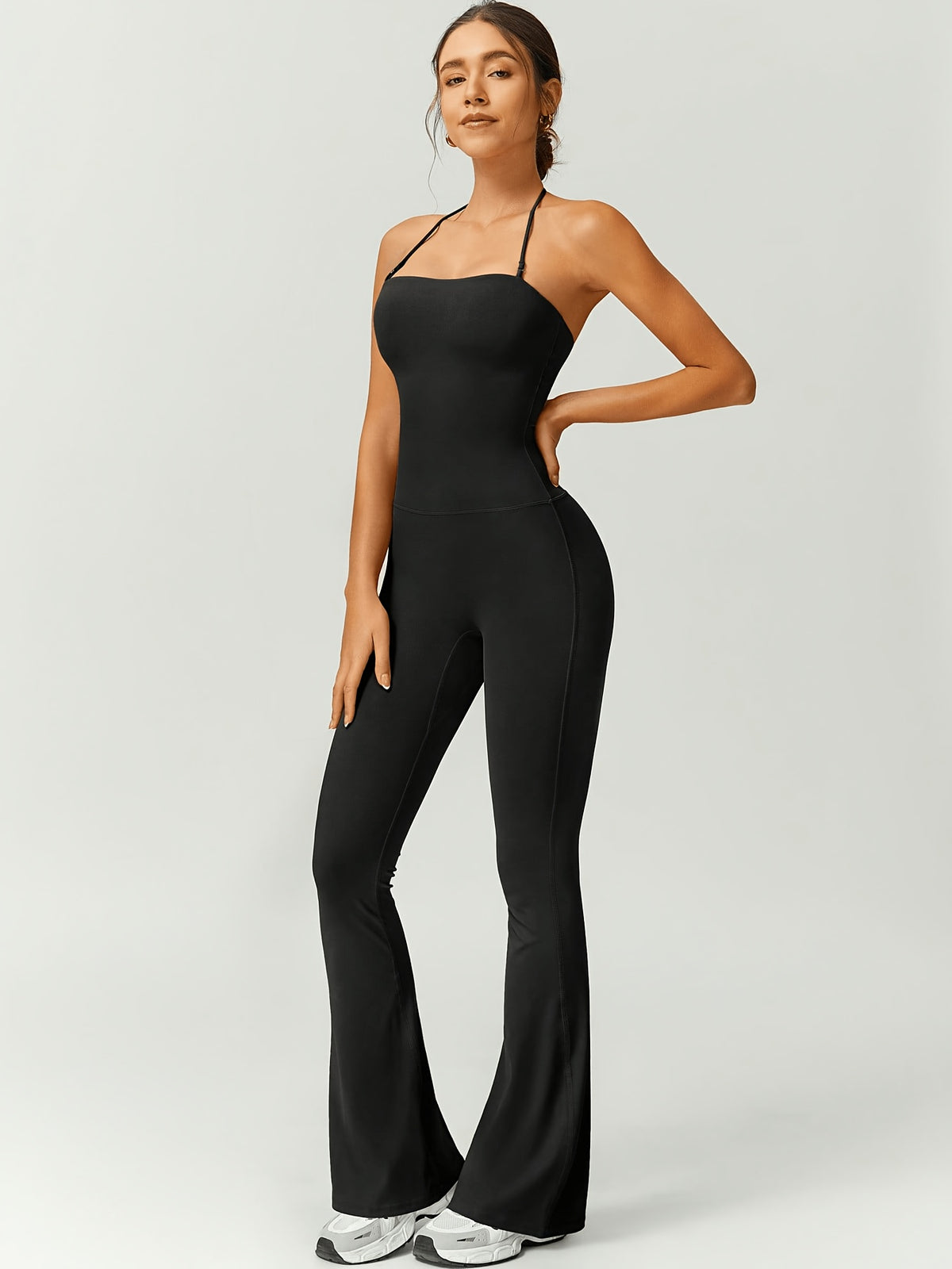 Strapless Flare Jumpsuit - Black