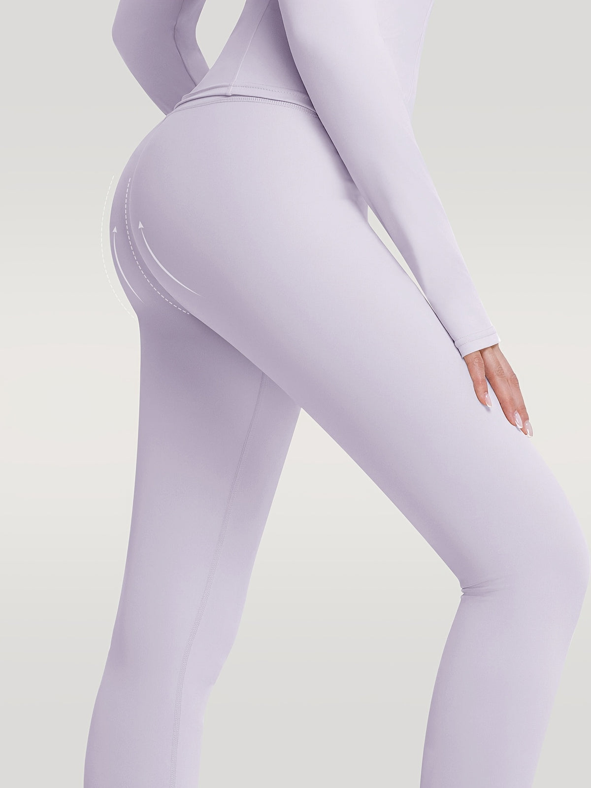 Figure Hugging Jacket & Pants Set - Purple