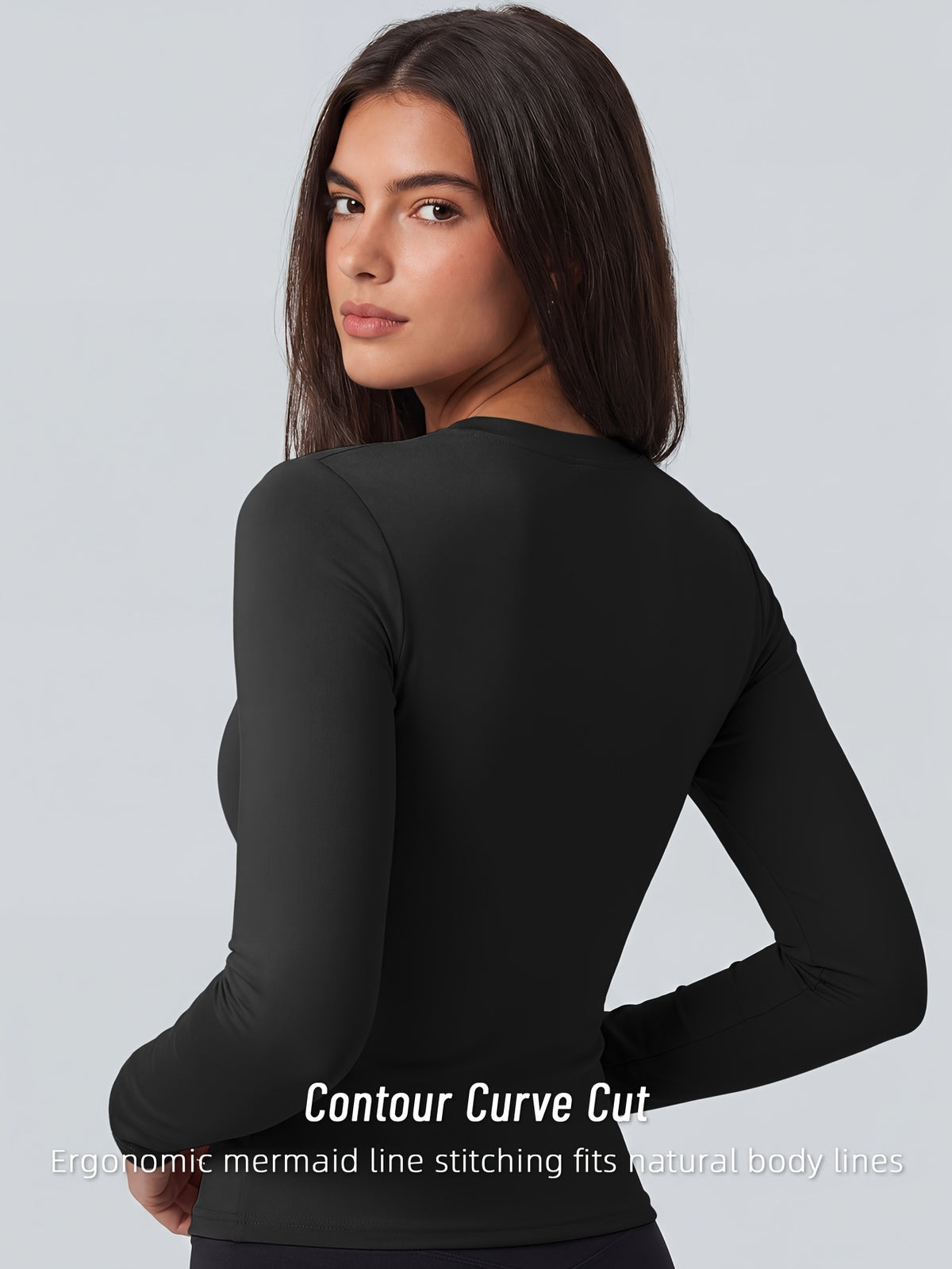 Full Length Compression Long Sleeve Top - Black