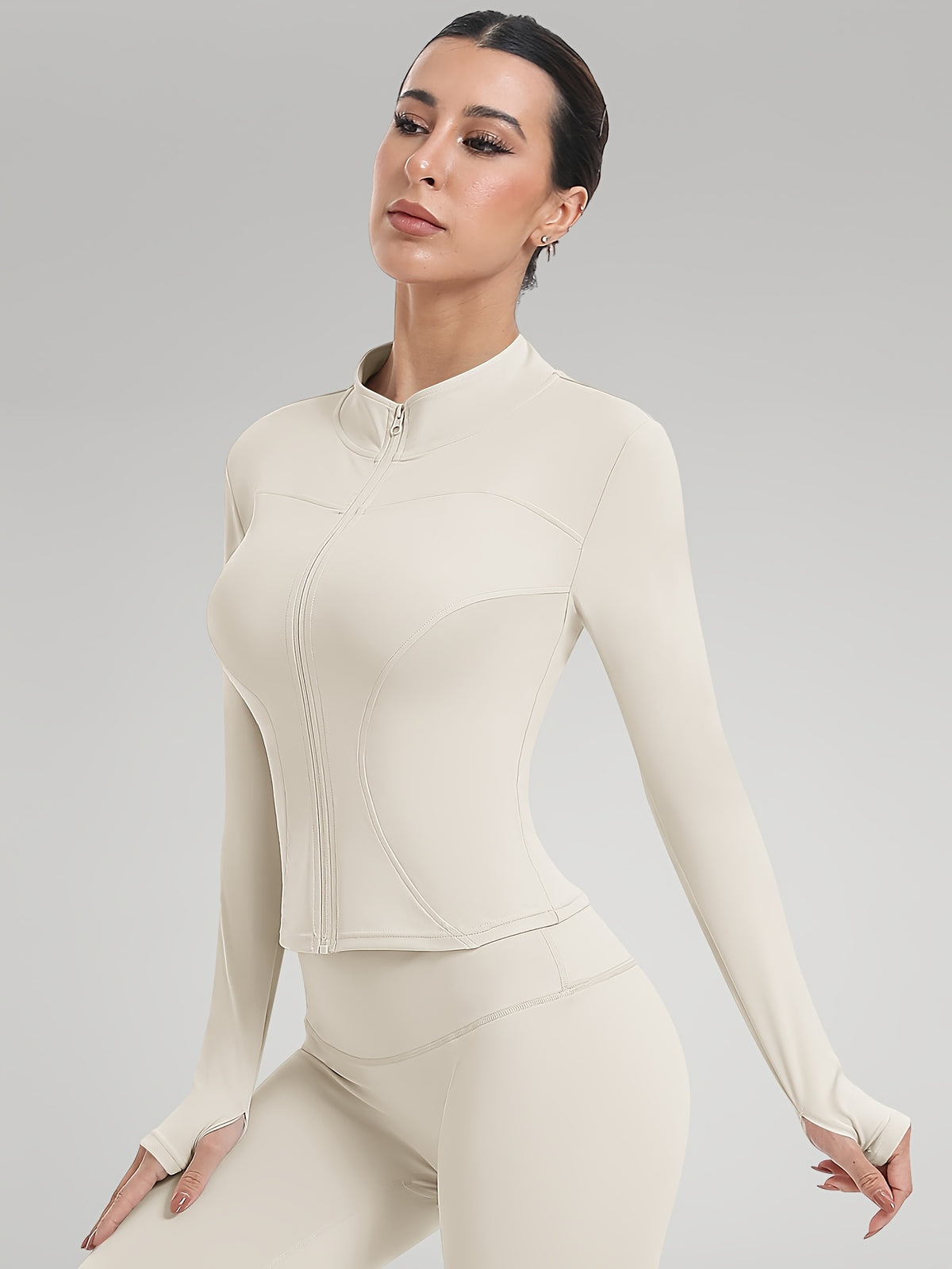 2 Pack Thumbhole Zip Jackets - Cream & Black
